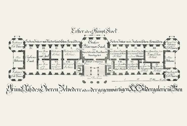 Grundriss Oberes Belvedere Christian von Mechel, 1781