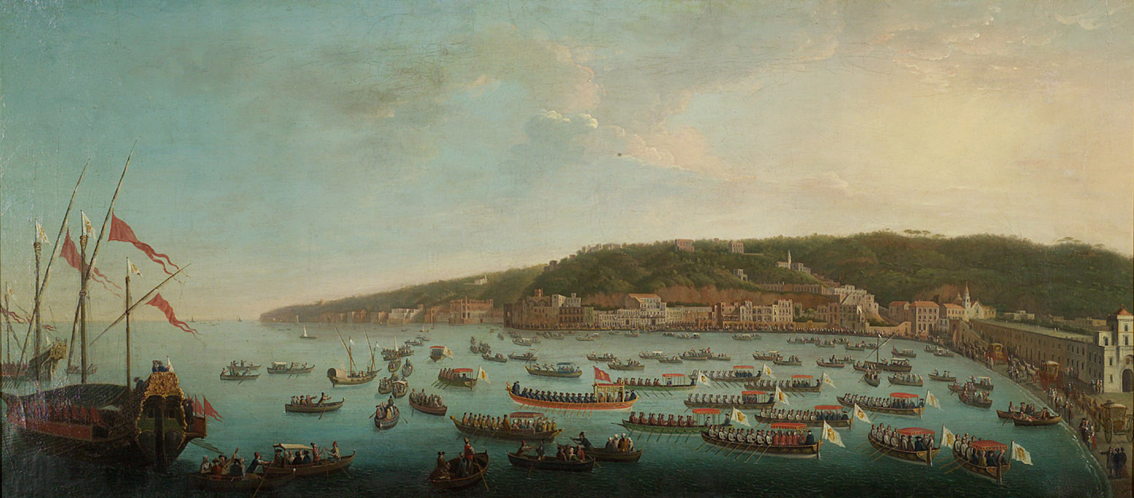 Abfahrt Ferdinands IV. nach Posilippo mit Zug der königlichen Barken
