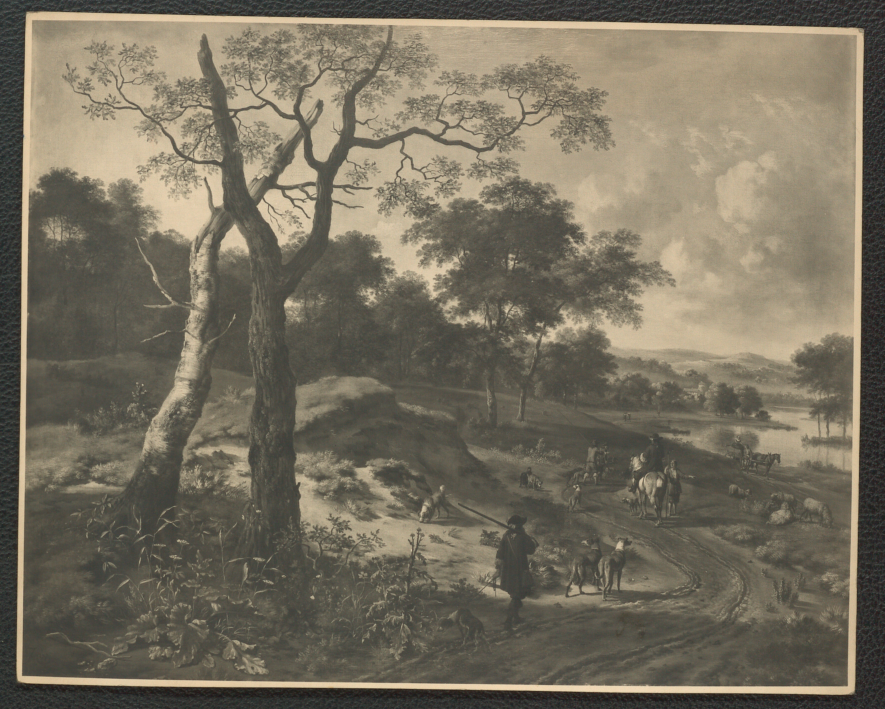 Wynants: Landschaft mit Jäger. Öl-Leinwand, 154 x 191 cm