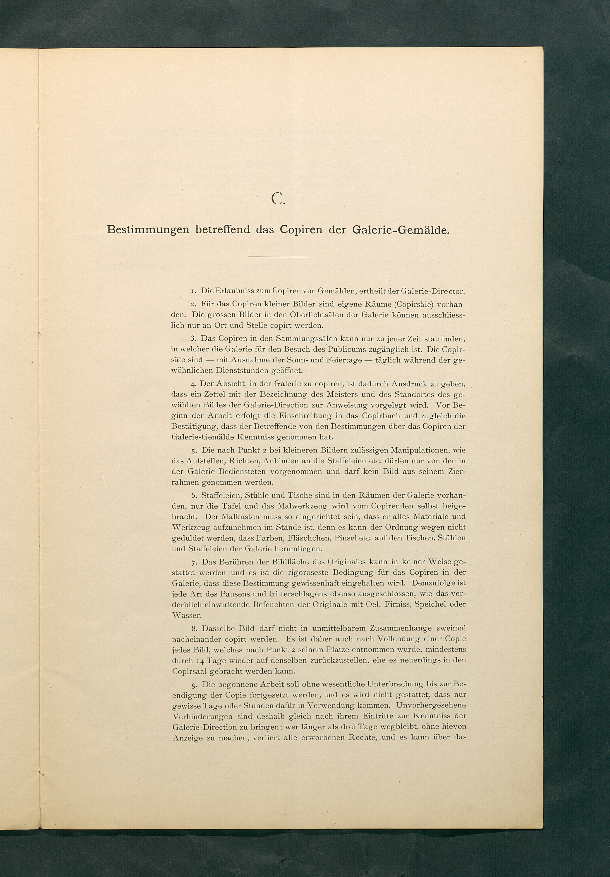 Bestimmungen für den Dienstbetrieb in den kunsthistorischen Sammlungen des Allerhöchsten Kaiserhauses