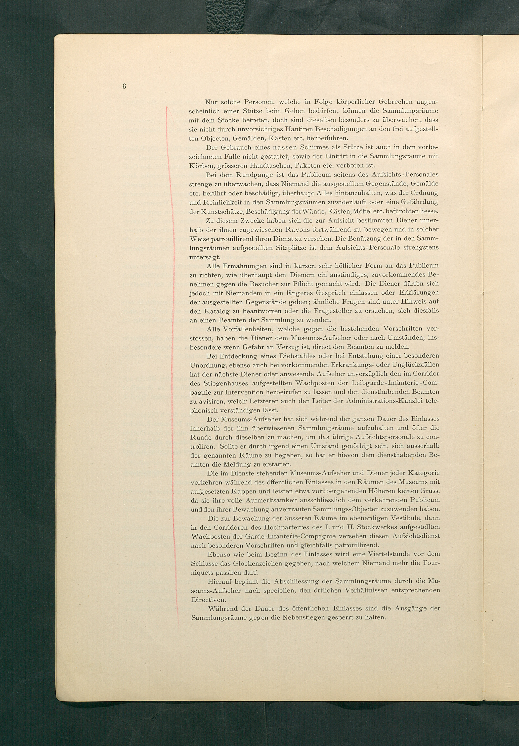 Bestimmungen für den Dienstbetrieb in den kunsthistorischen Sammlungen des Allerhöchsten Kaiserhauses