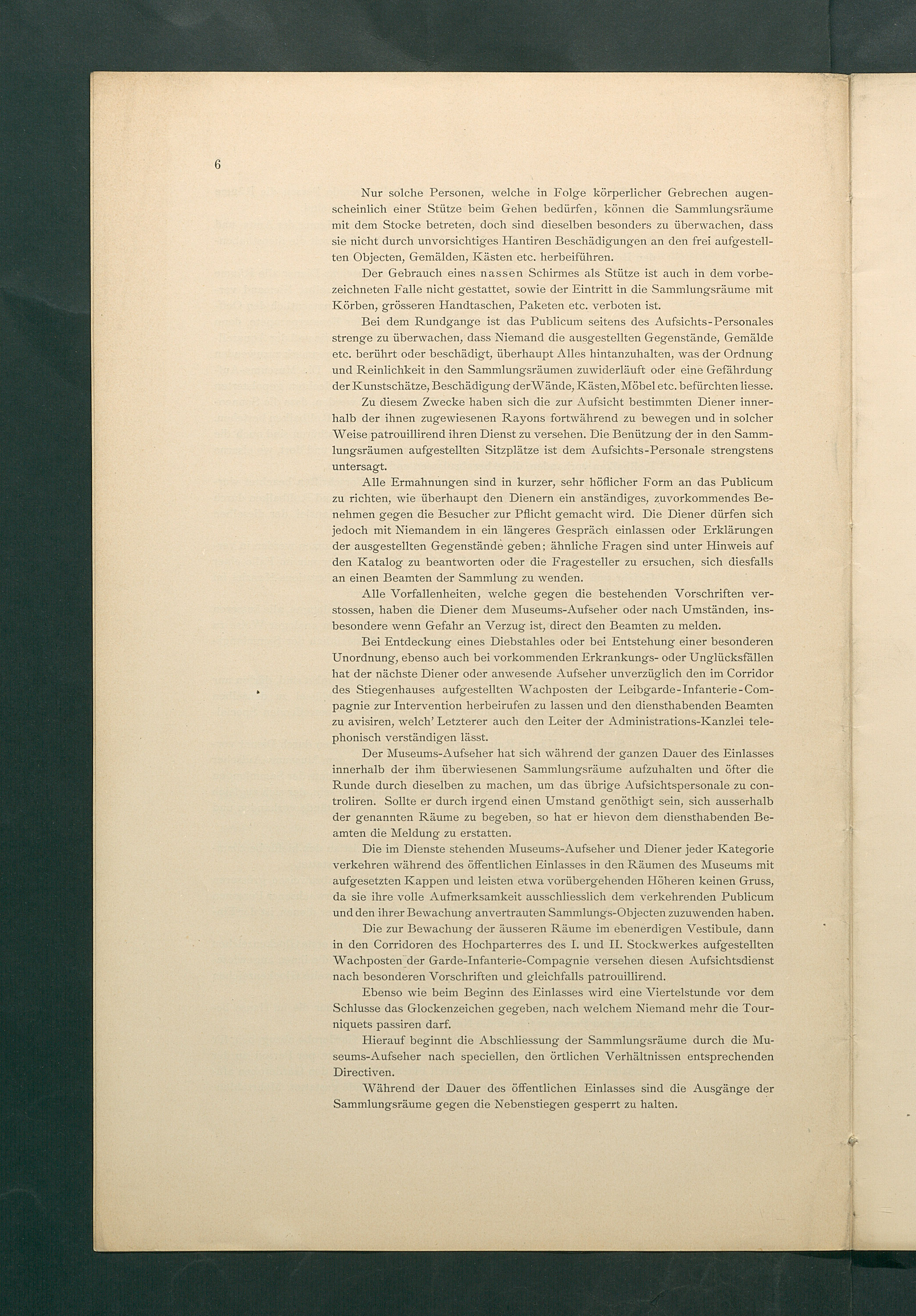 Bestimmungen für den Dienstbetrieb in den kunsthistorischen Sammlungen des Allerhöchsten Kaiserhauses