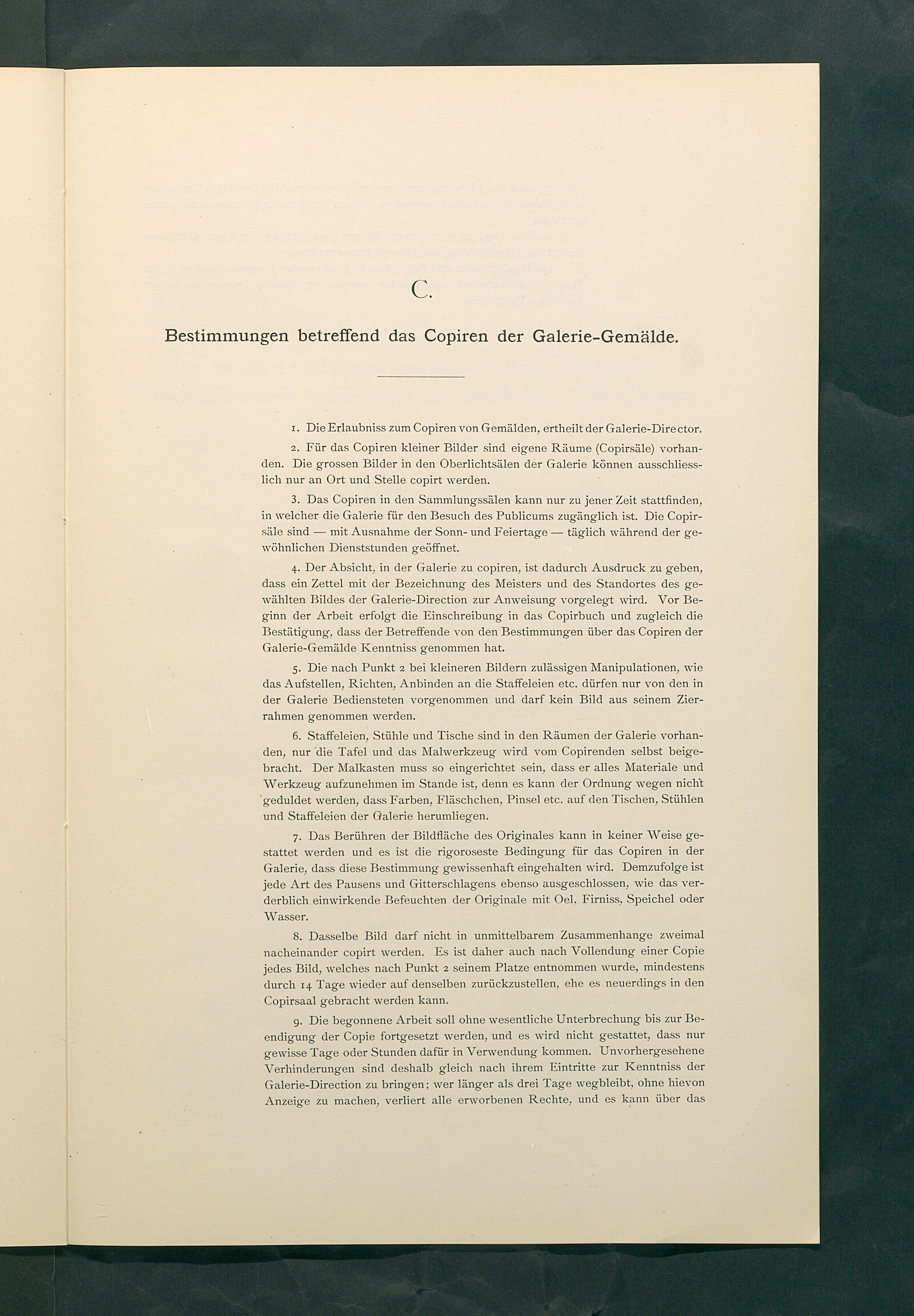 Bestimmungen für den Dienstbetrieb in den kunsthistorischen Sammlungen des Allerhöchsten Kaiserhauses