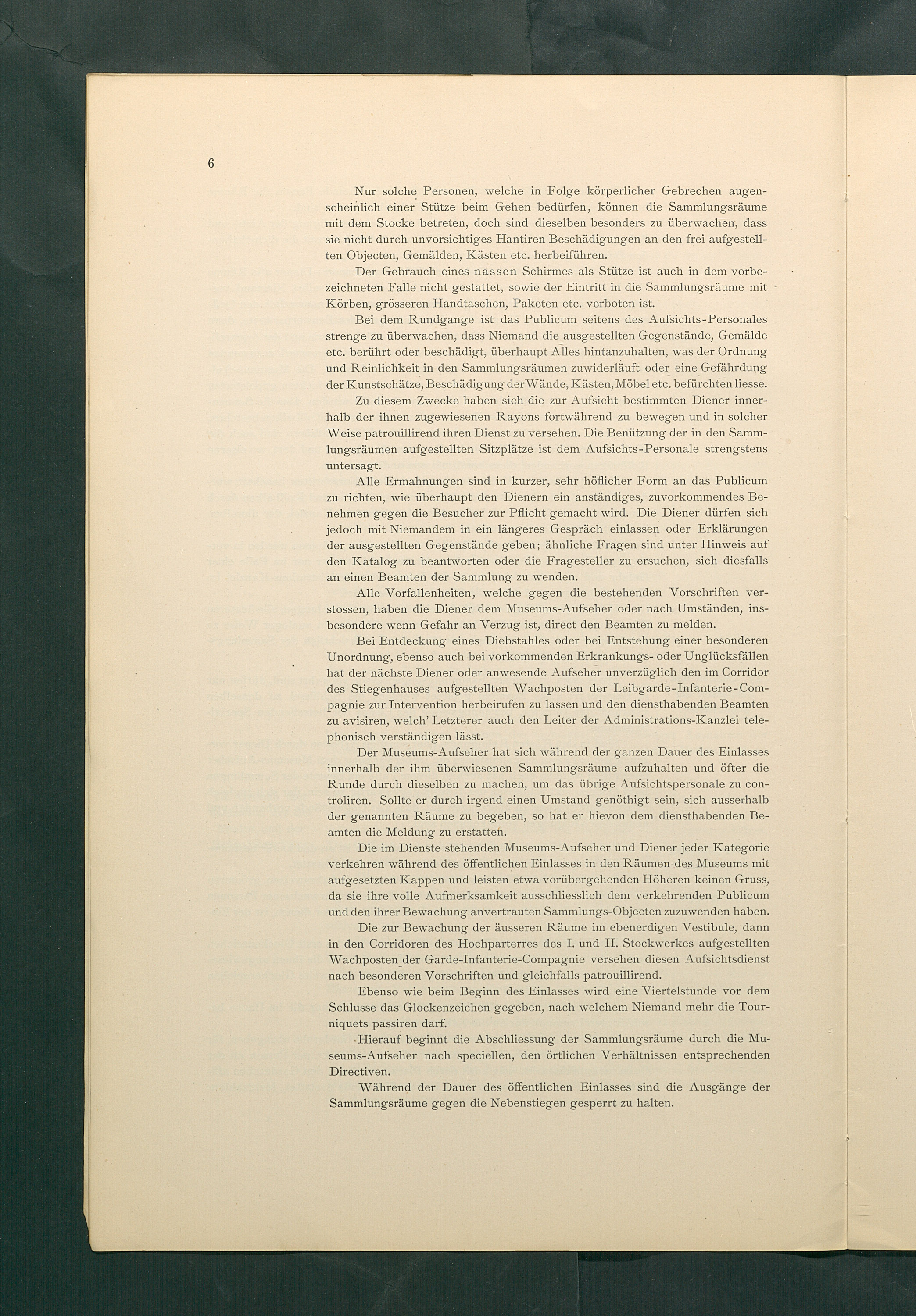 Bestimmungen für den Dienstbetrieb in den kunsthistorischen Sammlungen des Allerhöchsten Kaiserhauses