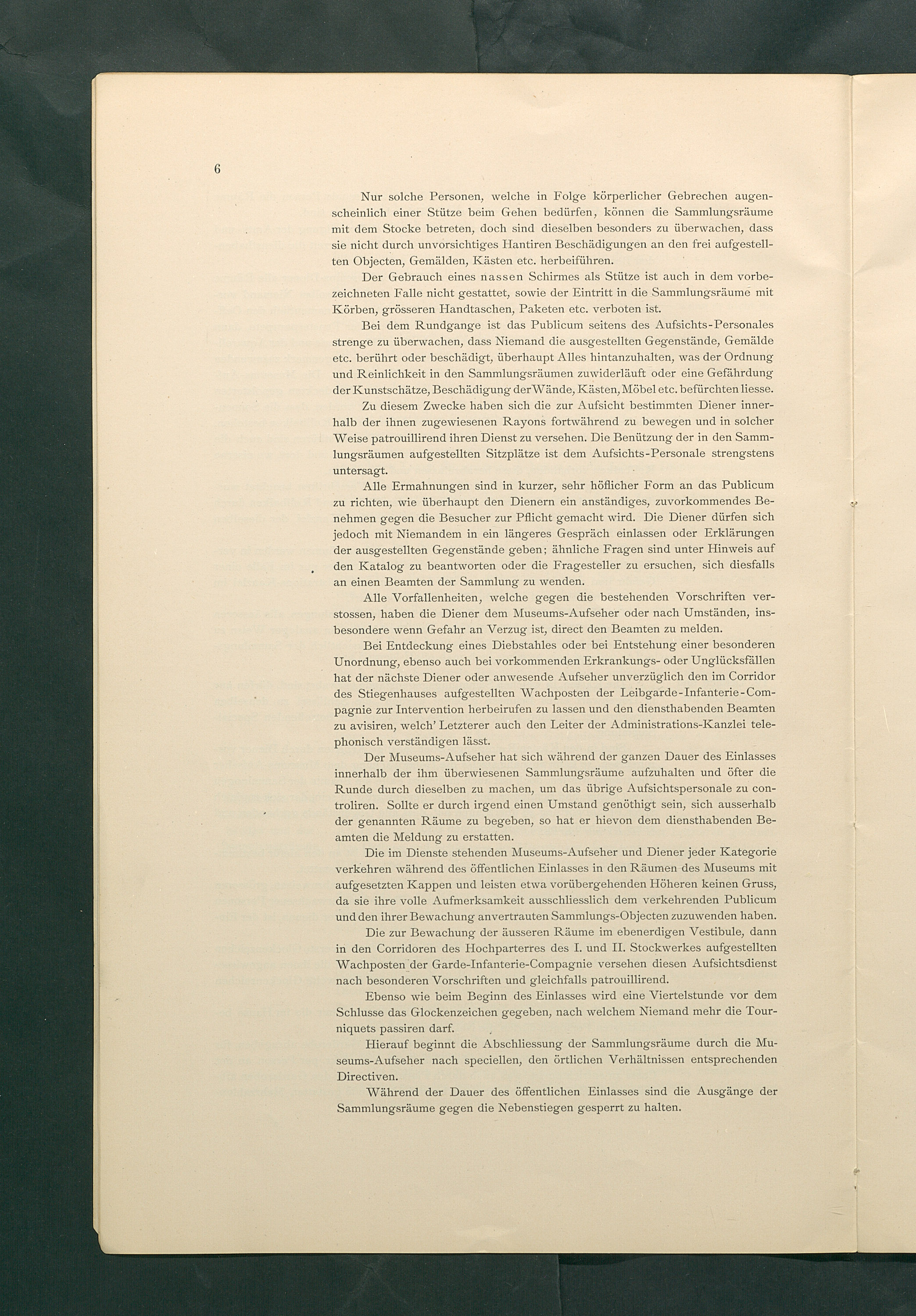 Bestimmungen für den Dienstbetrieb in den kunsthistorischen Sammlungen des Allerhöchsten Kaiserhauses