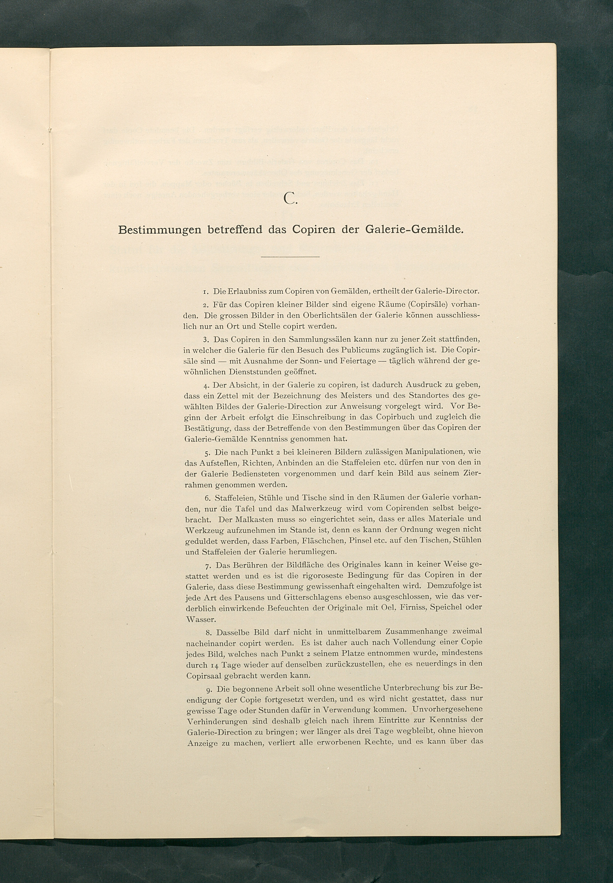 Bestimmungen für den Dienstbetrieb in den kunsthistorischen Sammlungen des Allerhöchsten Kaiserhauses