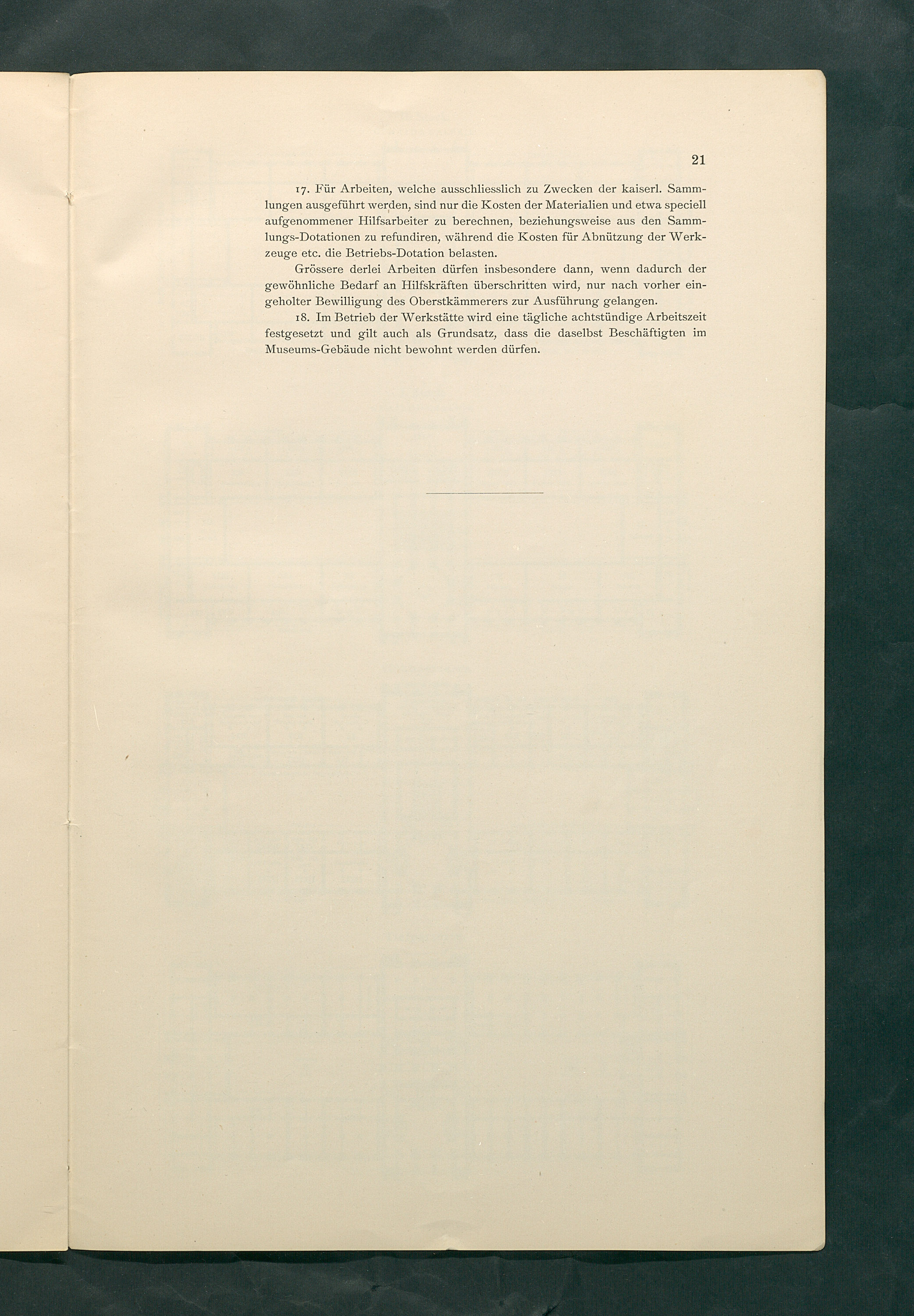 Bestimmungen für den Dienstbetrieb in den kunsthistorischen Sammlungen des Allerhöchsten Kaiserhauses