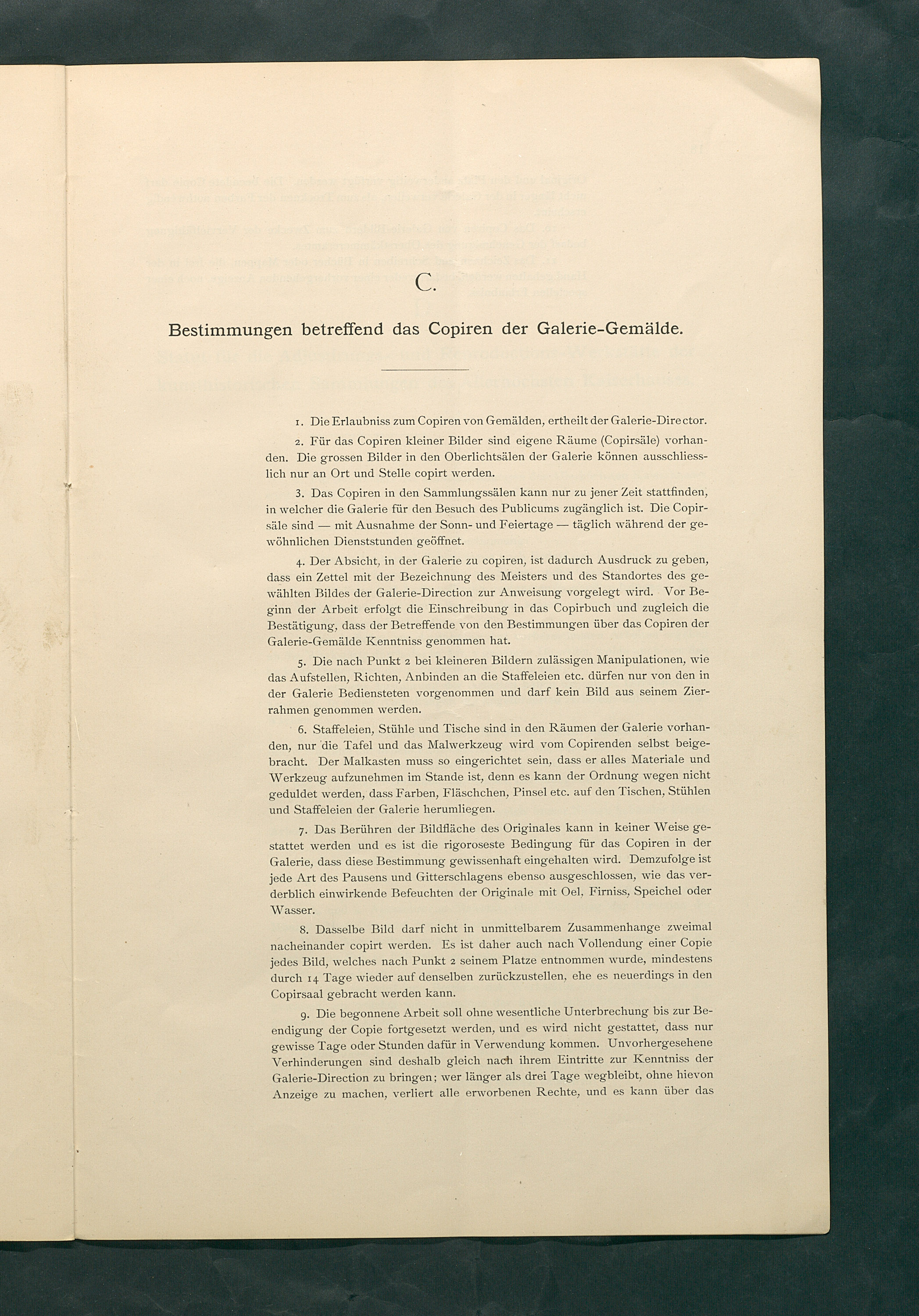 Bestimmungen für den Dienstbetrieb in den kunsthistorischen Sammlungen des Allerhöchsten Kaiserhauses