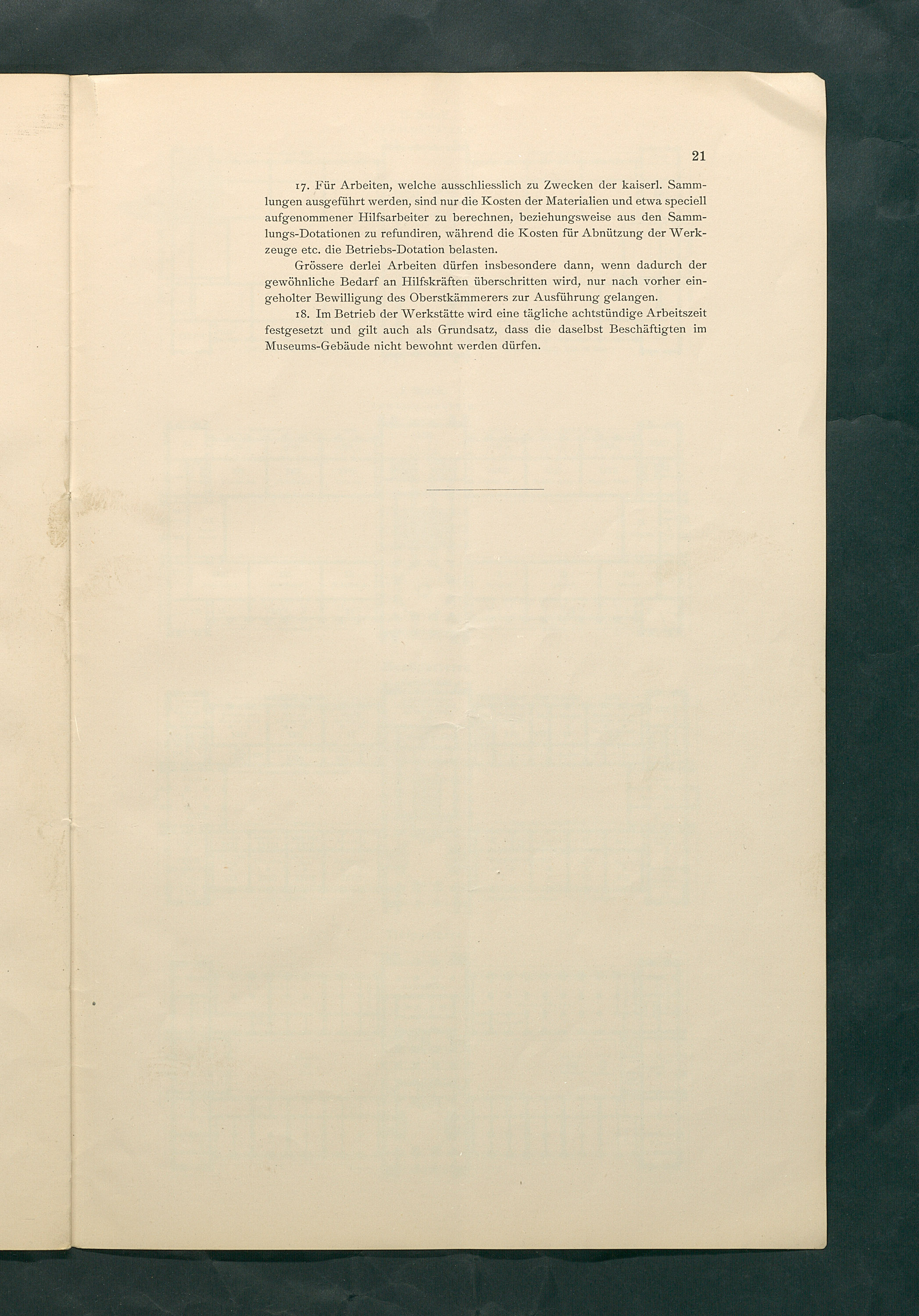Bestimmungen für den Dienstbetrieb in den kunsthistorischen Sammlungen des Allerhöchsten Kaiserhauses