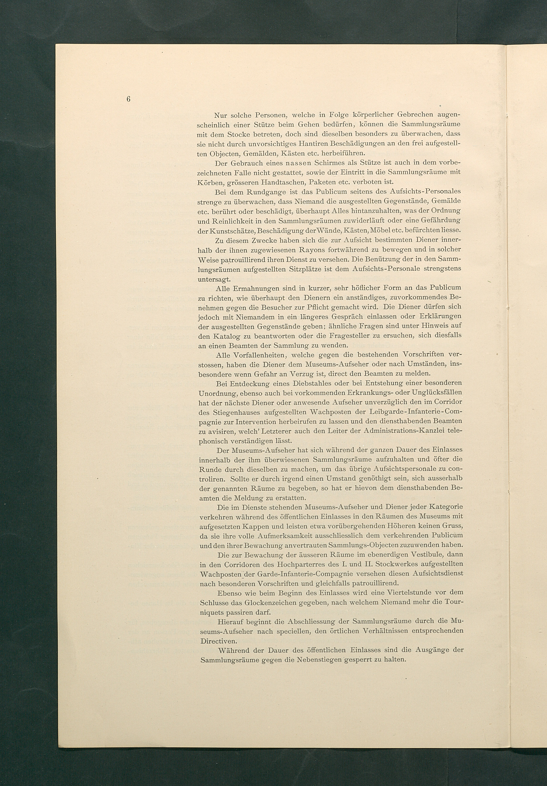 Bestimmungen für den Dienstbetrieb in den kunsthistorischen Sammlungen des Allerhöchsten Kaiserhauses