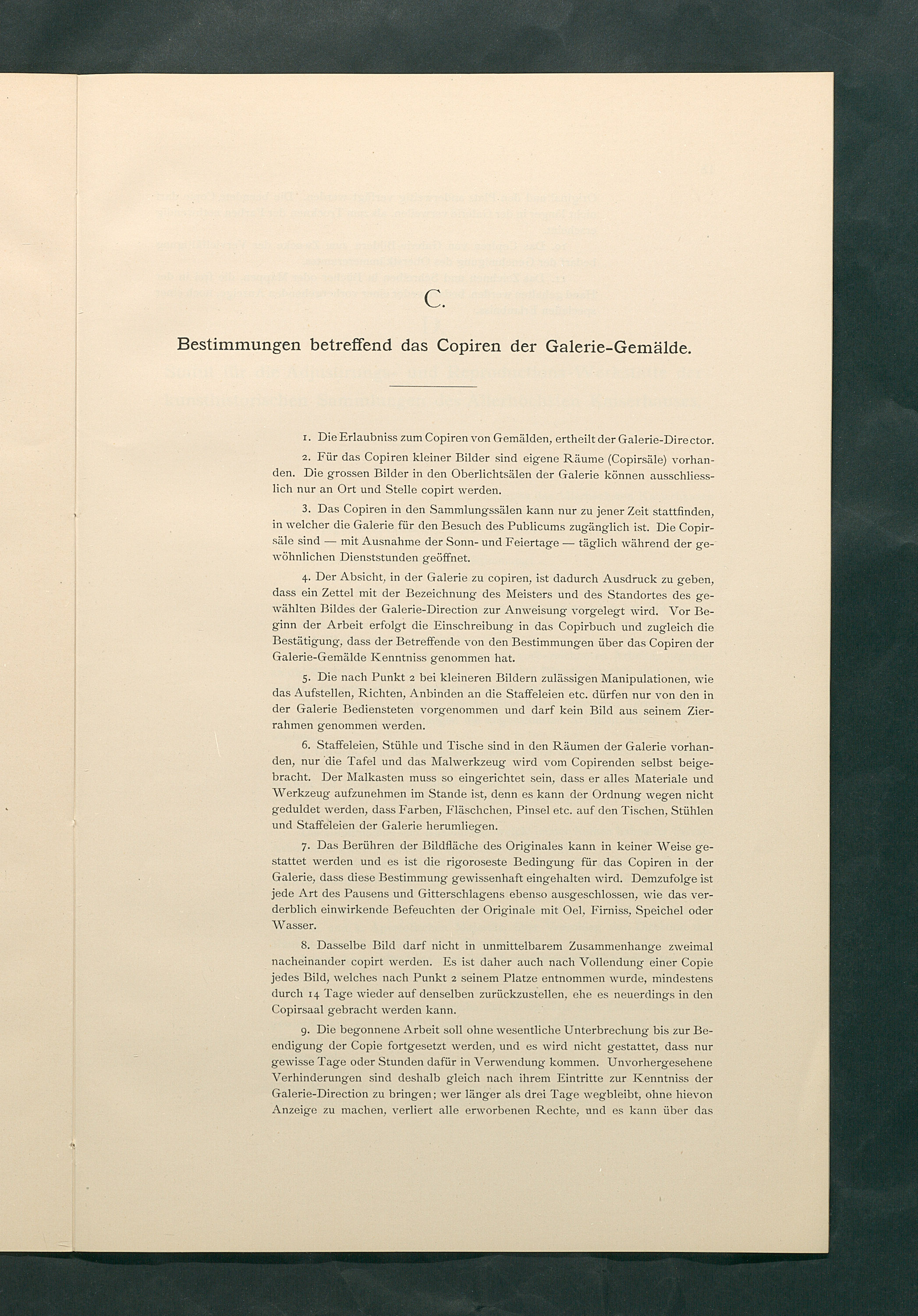 Bestimmungen für den Dienstbetrieb in den kunsthistorischen Sammlungen des Allerhöchsten Kaiserhauses