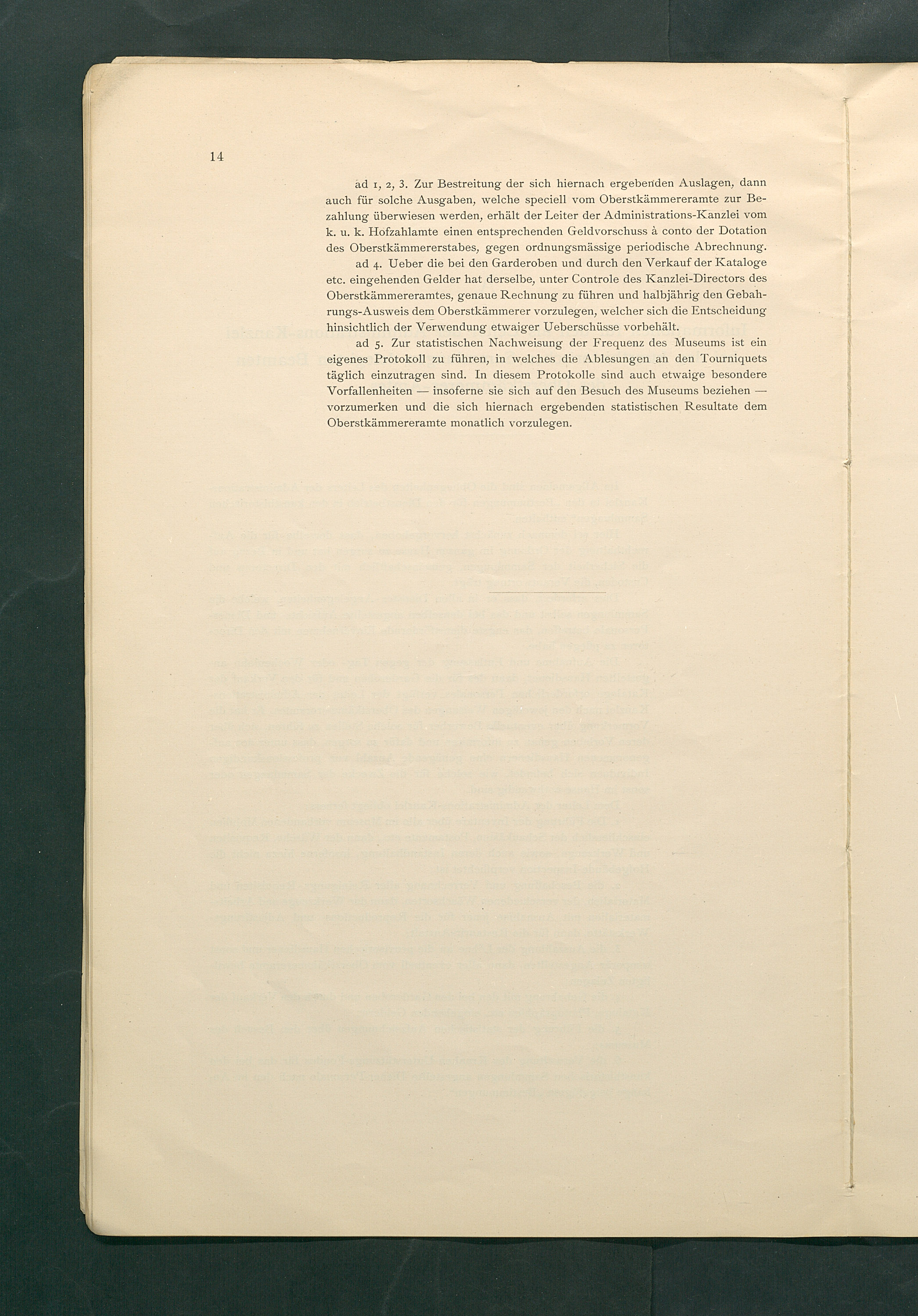 Bestimmungen für den Dienstbetrieb in den kunsthistorischen Sammlungen des Allerhöchsten Kaiserhauses