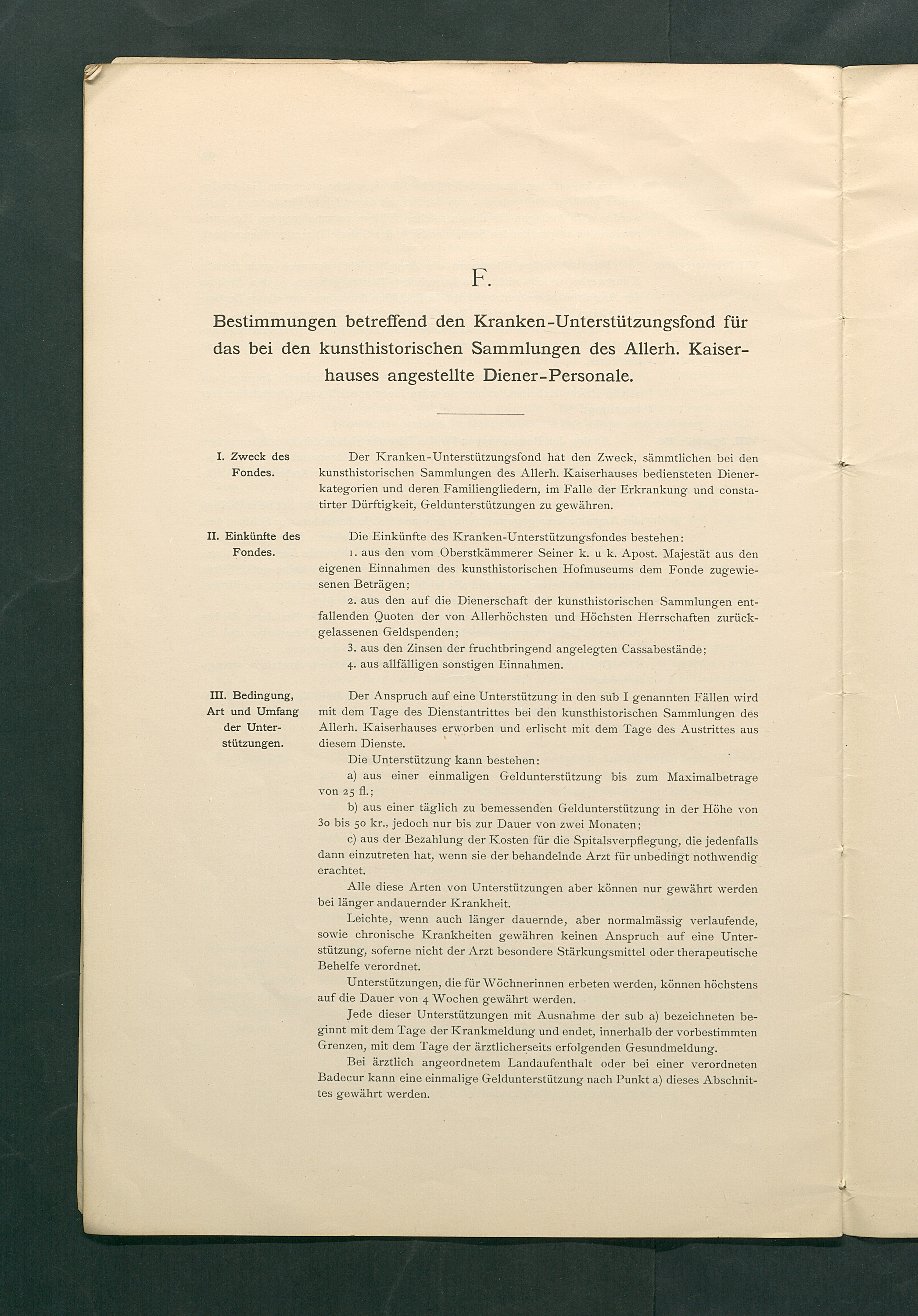 Bestimmungen für den Dienstbetrieb in den kunsthistorischen Sammlungen des Allerhöchsten Kaiserhauses