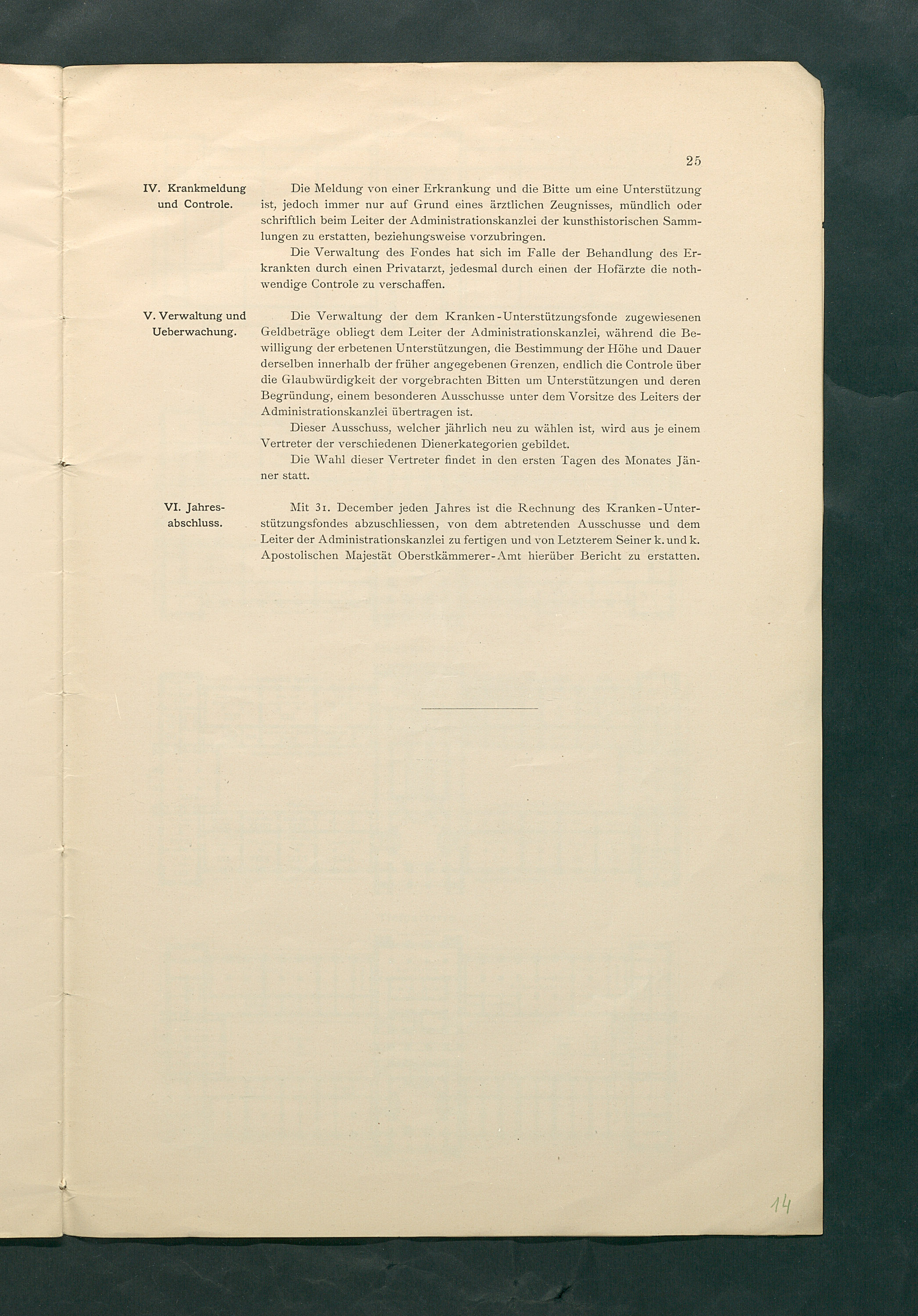 Bestimmungen für den Dienstbetrieb in den kunsthistorischen Sammlungen des Allerhöchsten Kaiserhauses