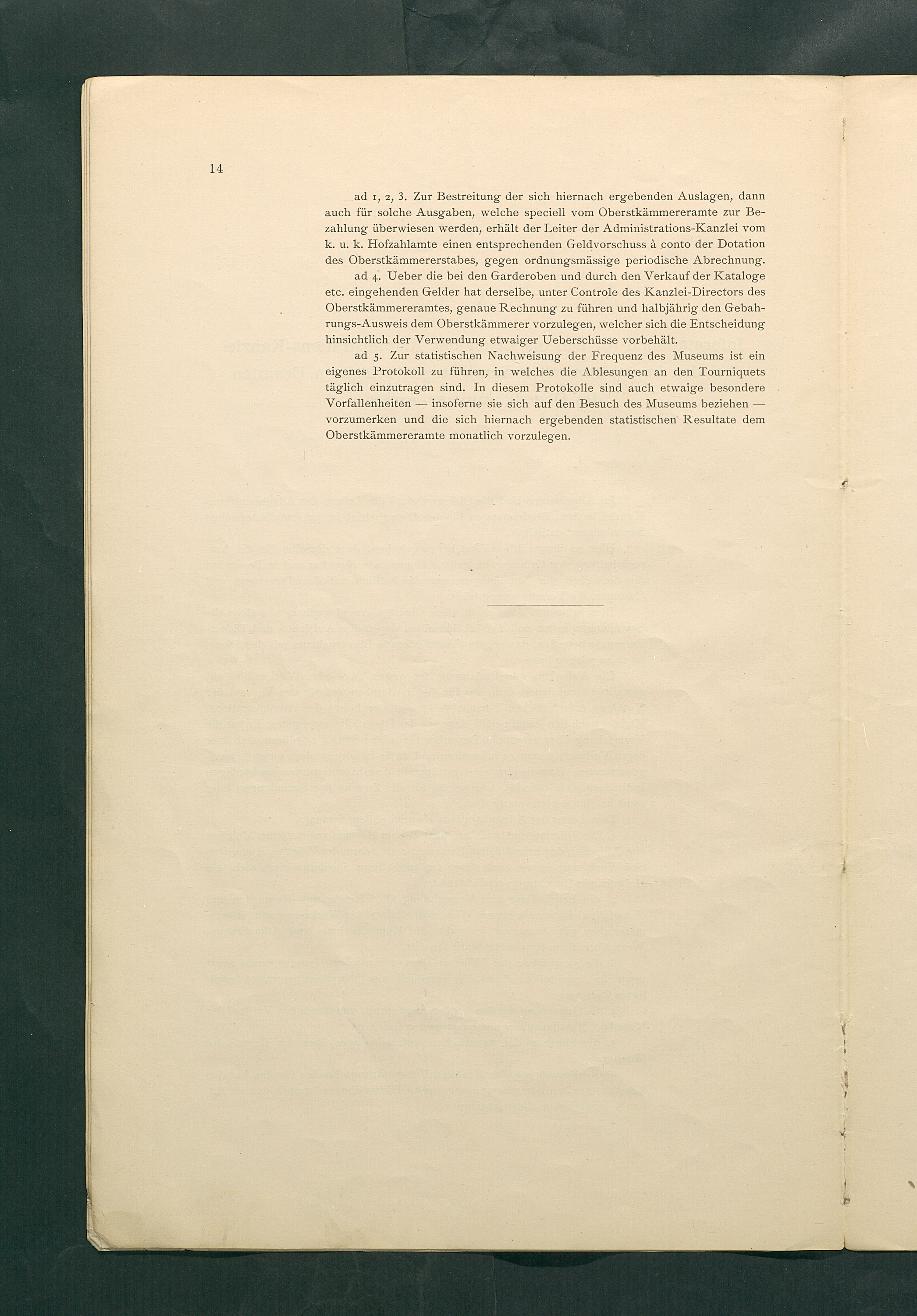 Bestimmungen für den Dienstbetrieb in den kunsthistorischen Sammlungen des Allerhöchsten Kaiserhauses