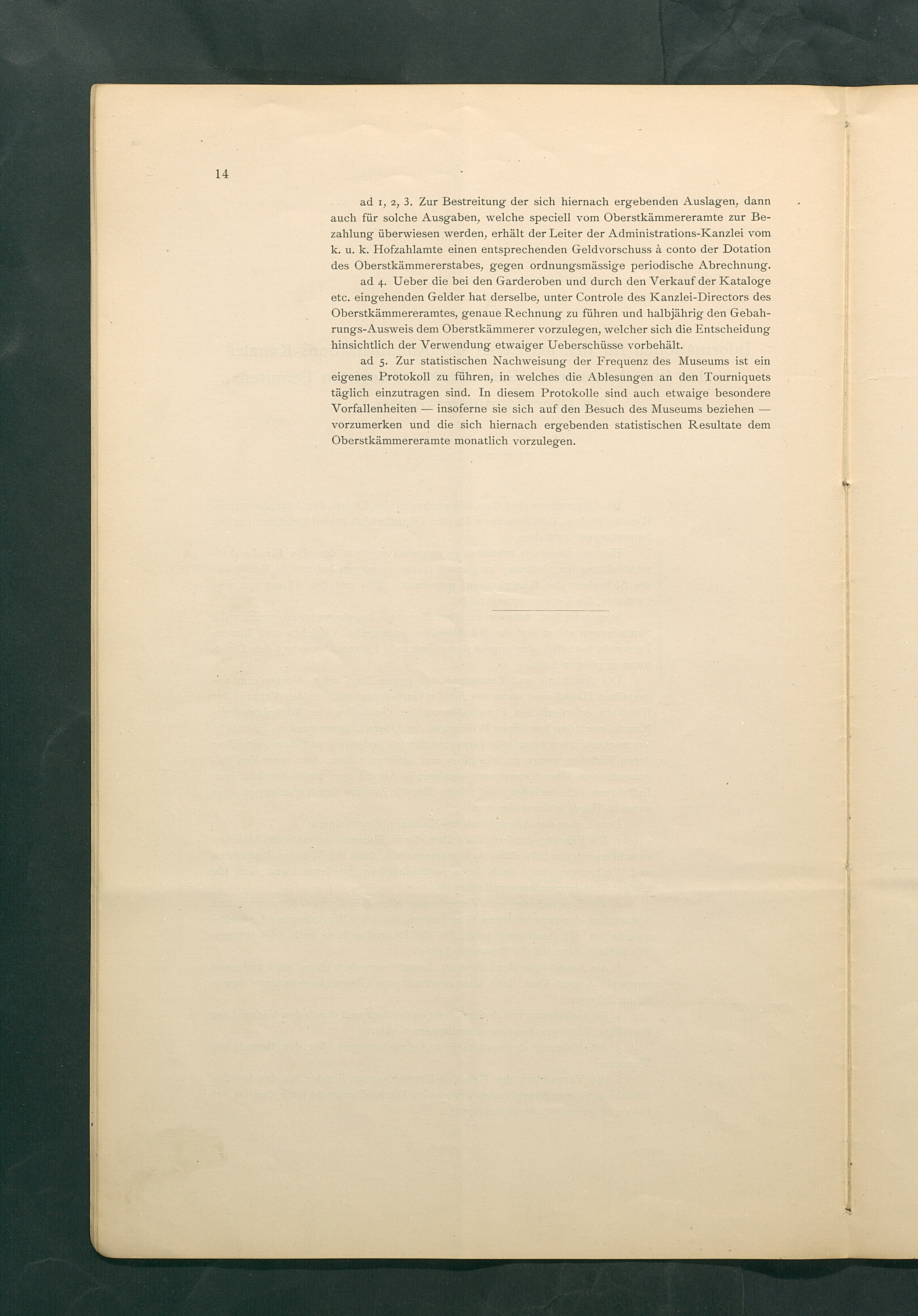 Bestimmungen für den Dienstbetrieb in den kunsthistorischen Sammlungen des Allerhöchsten Kaiserhauses