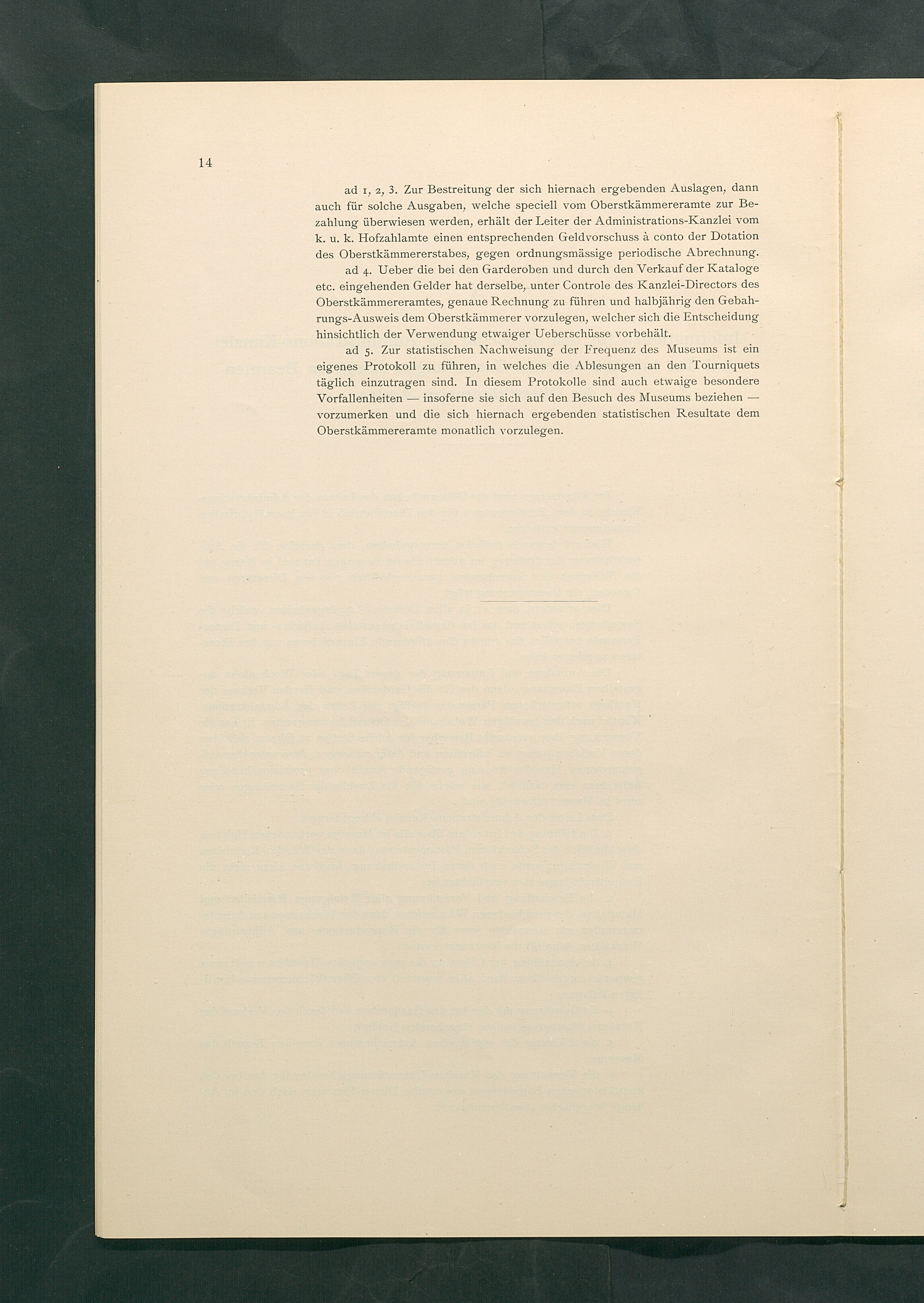 Bestimmungen für den Dienstbetrieb in den kunsthistorischen Sammlungen des Allerhöchsten Kaiserhauses