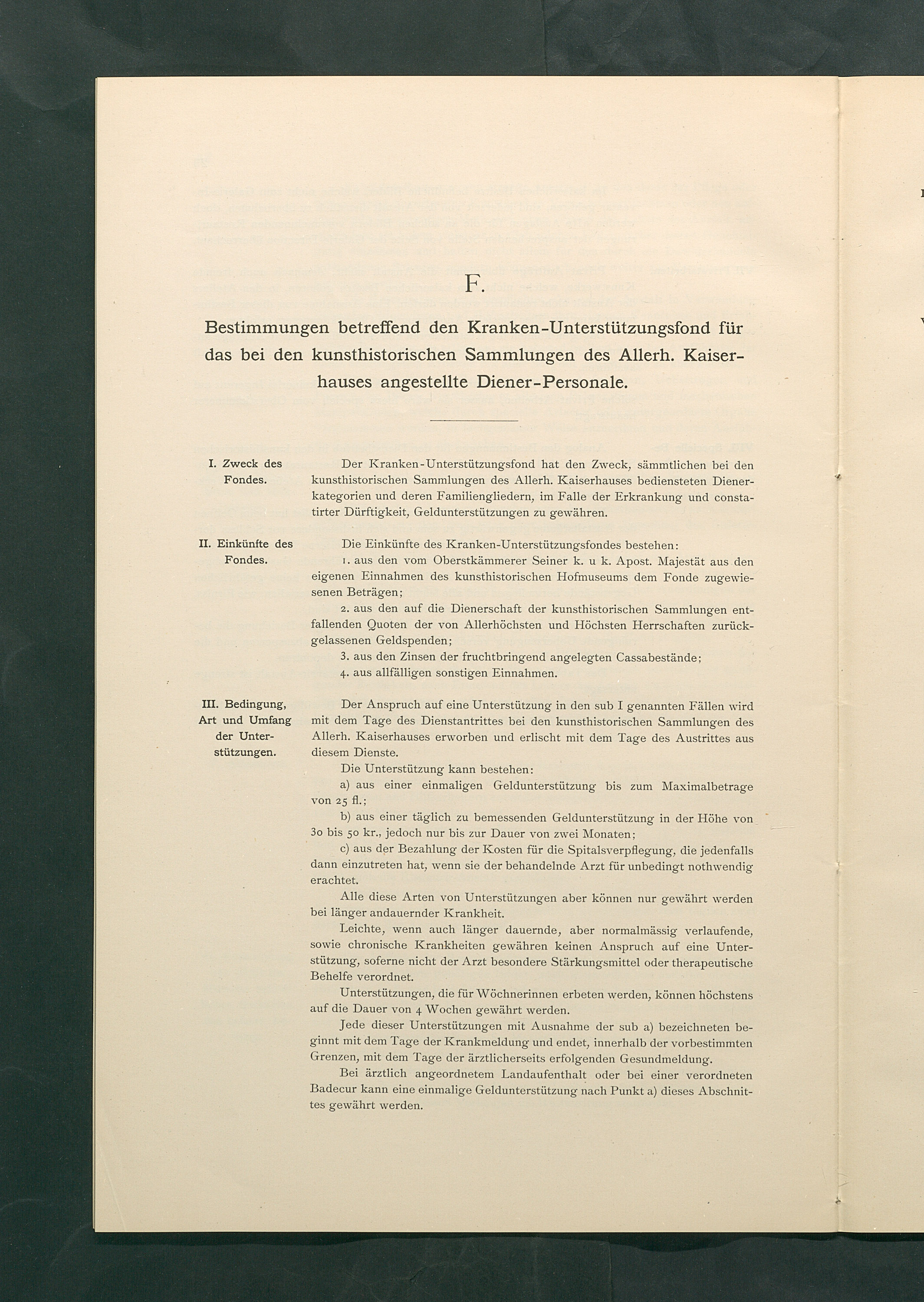 Bestimmungen für den Dienstbetrieb in den kunsthistorischen Sammlungen des Allerhöchsten Kaiserhauses