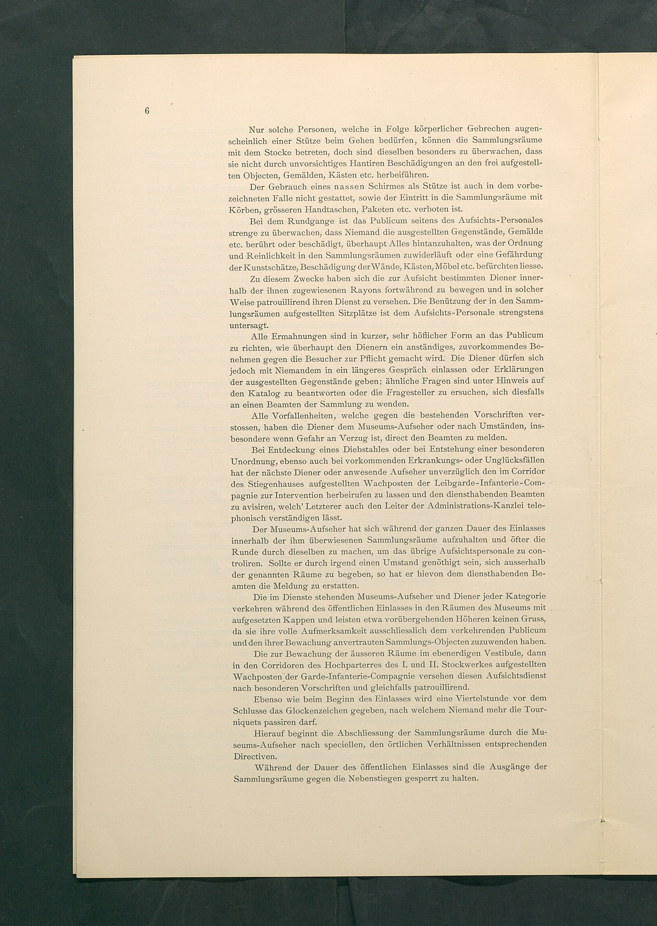 Bestimmungen für den Dienstbetrieb in den kunsthistorischen Sammlungen des Allerhöchsten Kaiserhauses