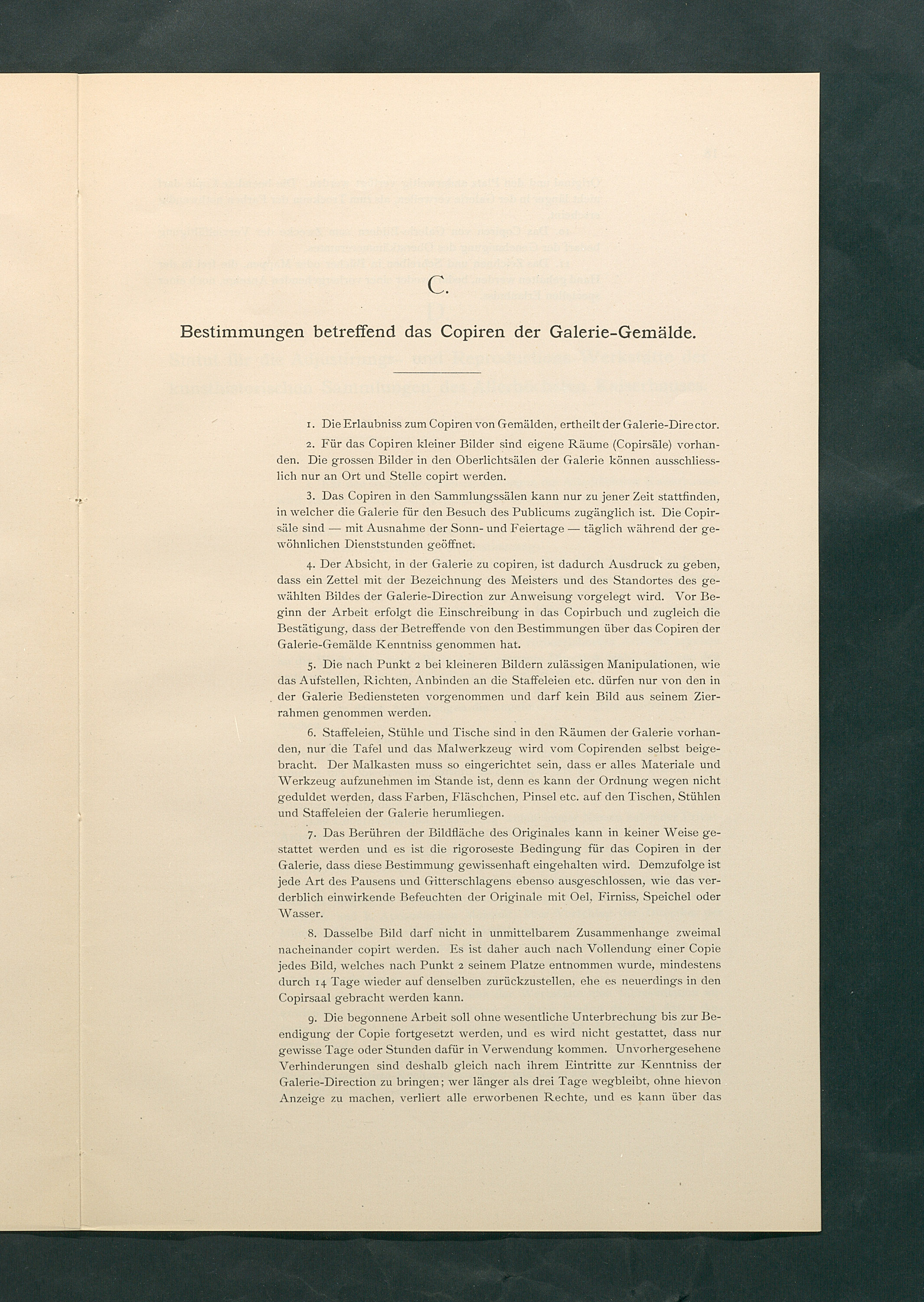 Bestimmungen für den Dienstbetrieb in den kunsthistorischen Sammlungen des Allerhöchsten Kaiserhauses