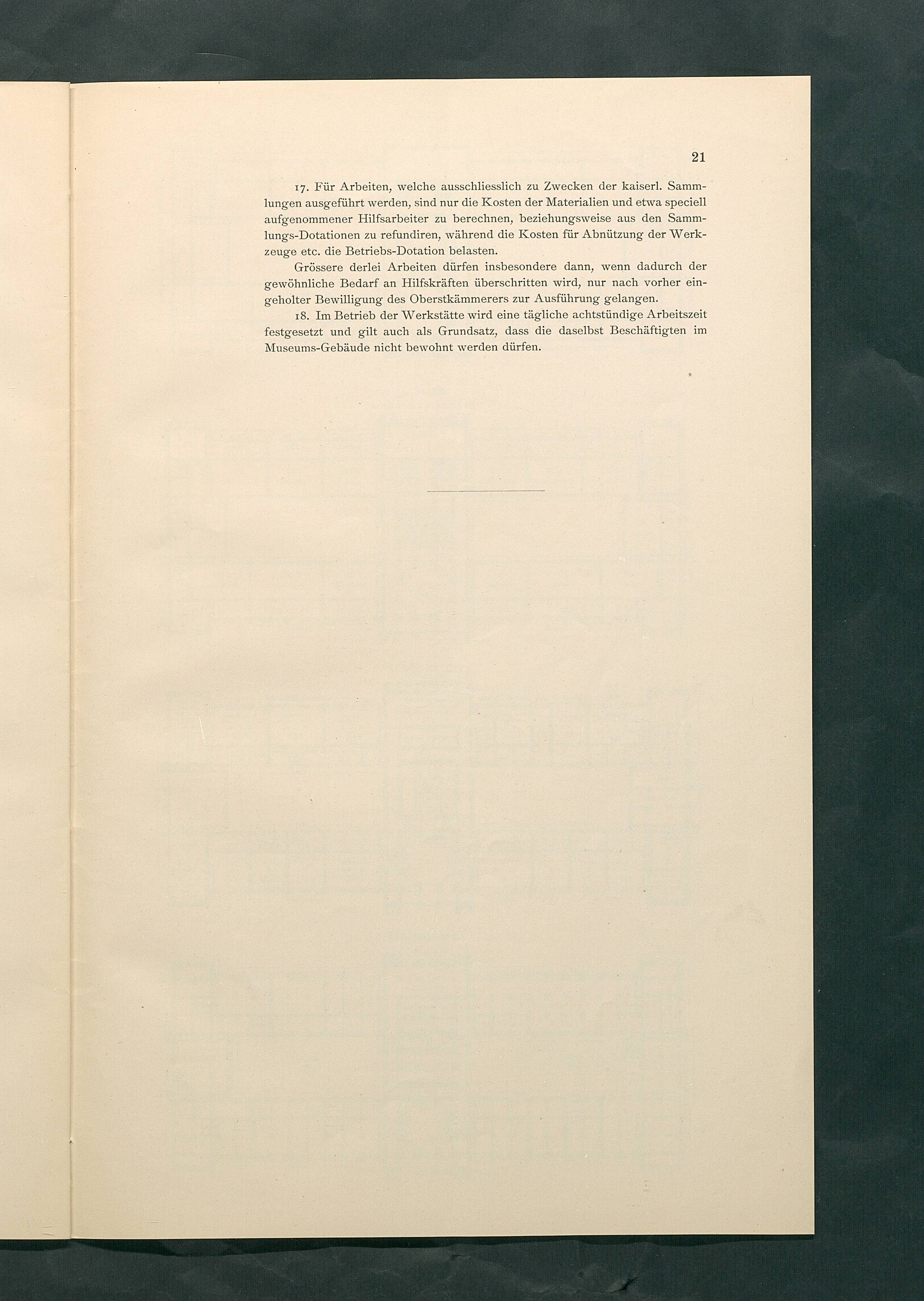 Bestimmungen für den Dienstbetrieb in den kunsthistorischen Sammlungen des Allerhöchsten Kaiserhauses
