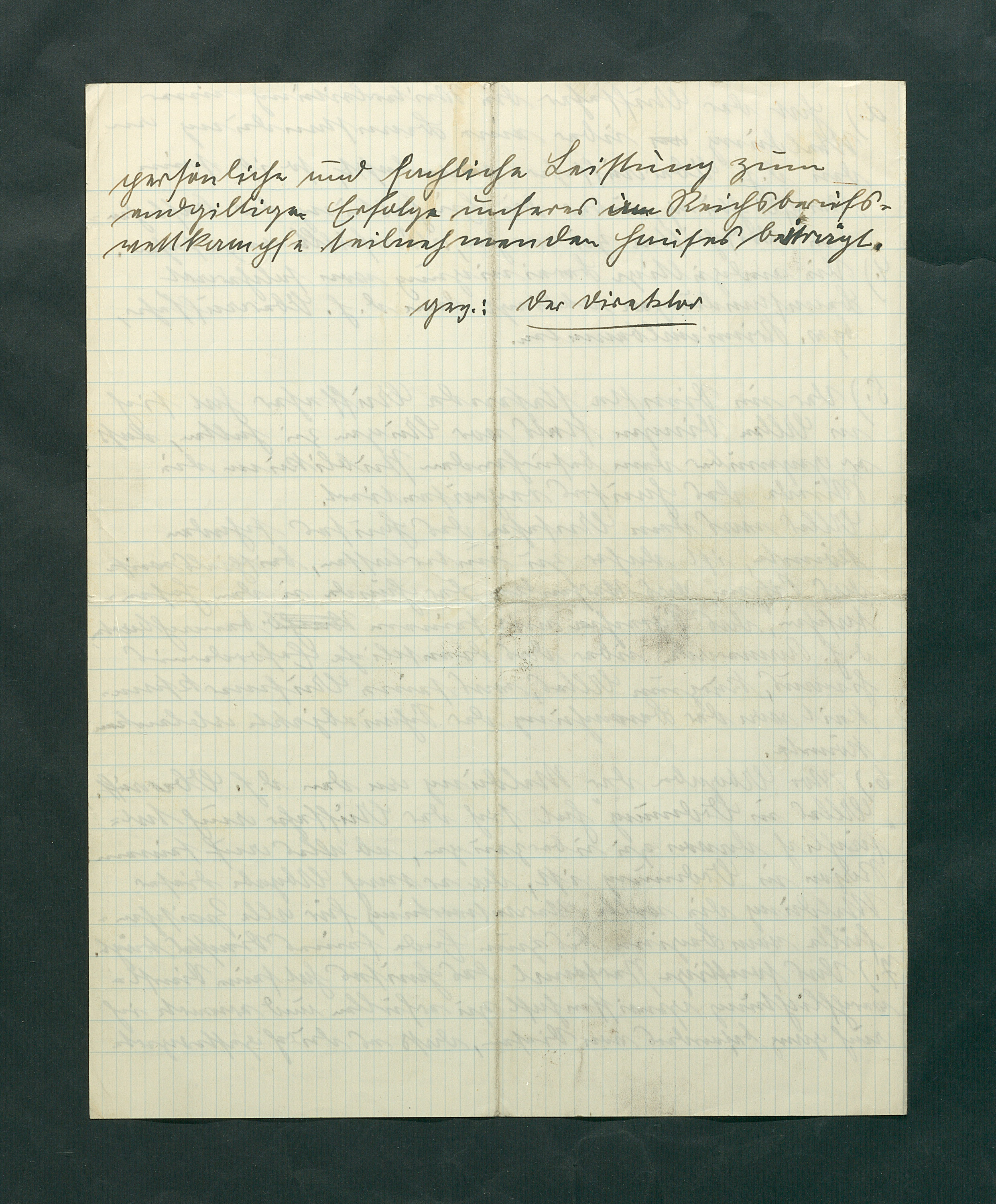 handschriftlicher Entwurf einer Hausordnung