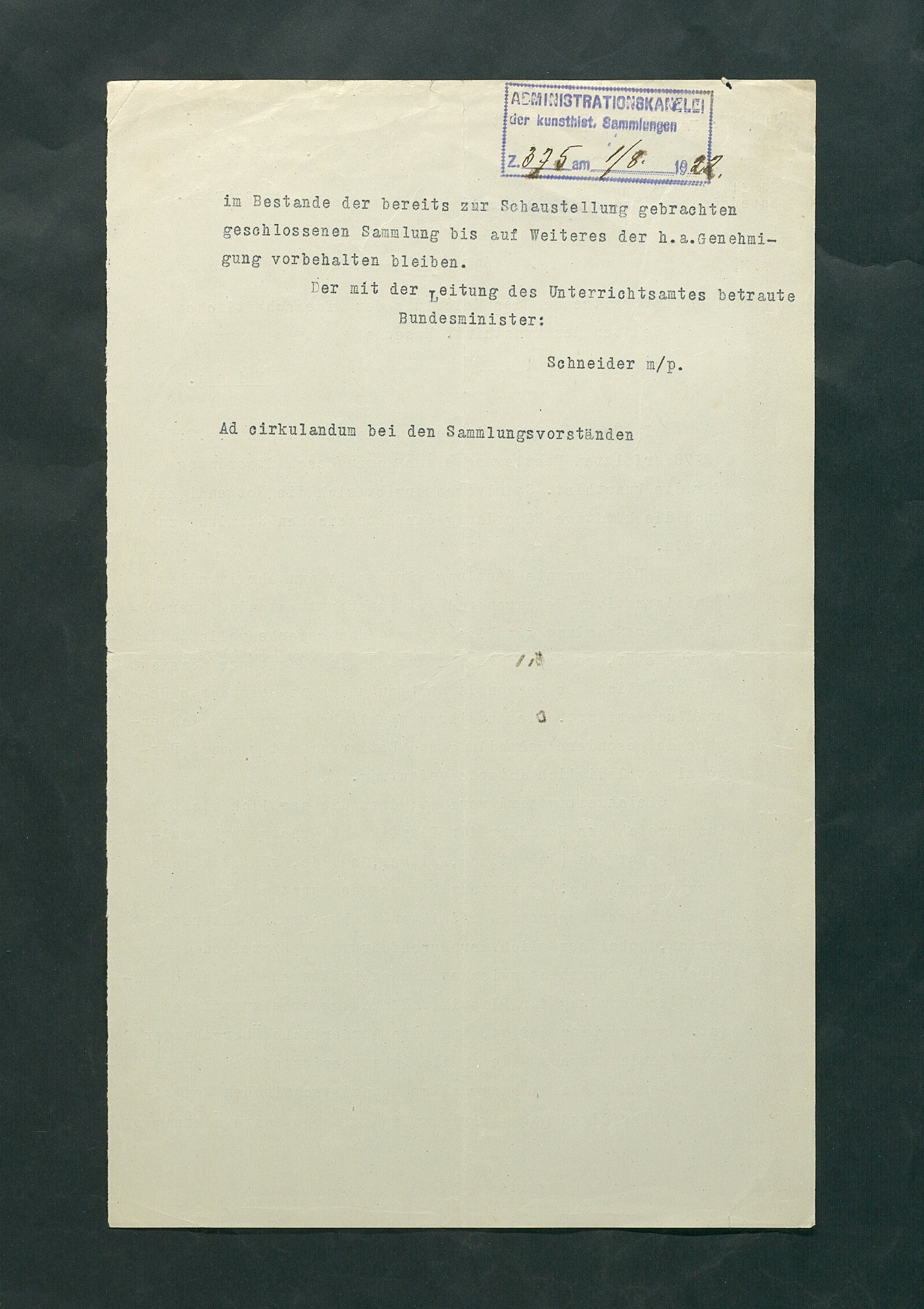 Künftige Stellung der Estensischen Sammlung