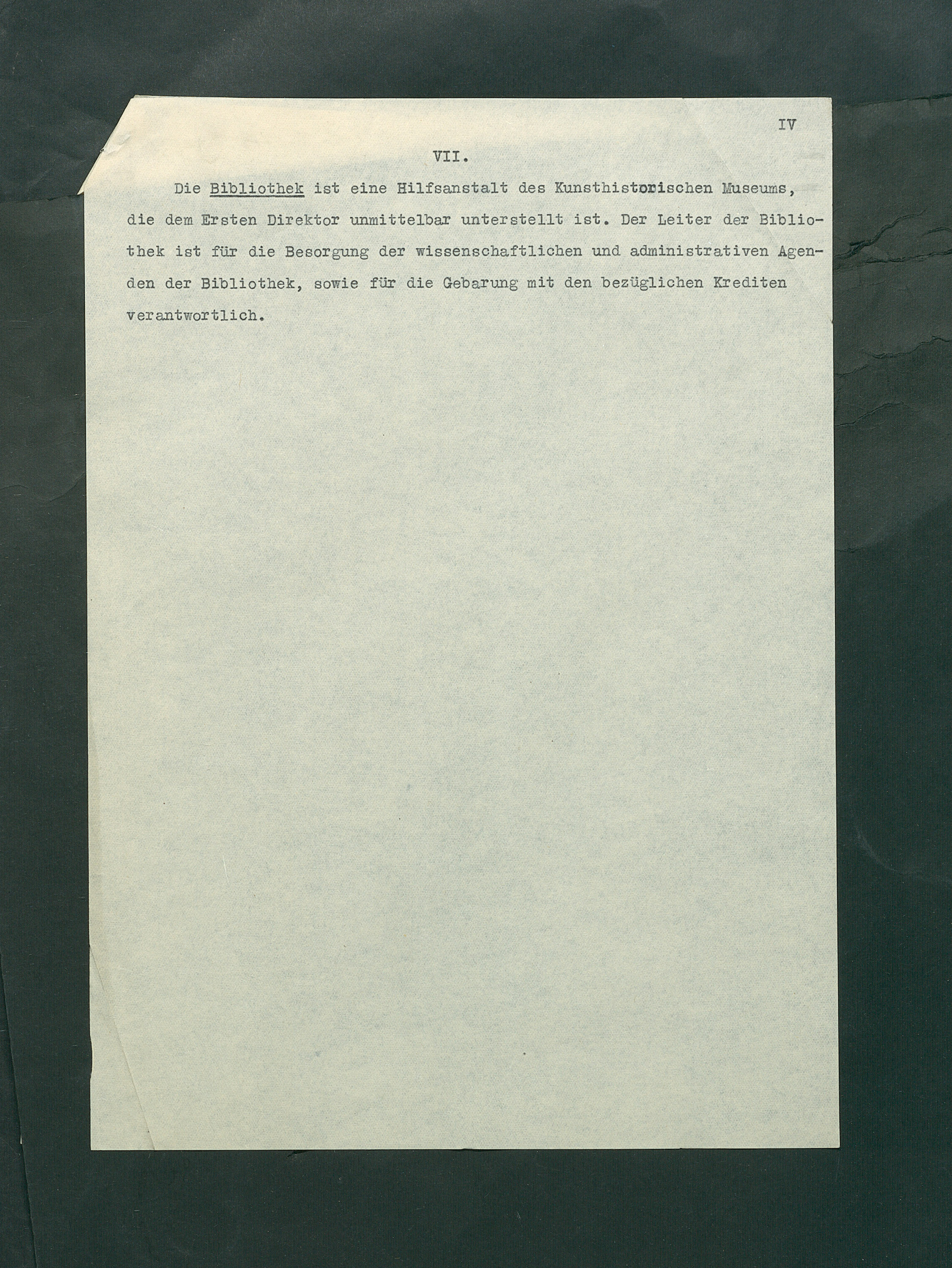 Dienstvorschriften für das Kunsthistorische Museum