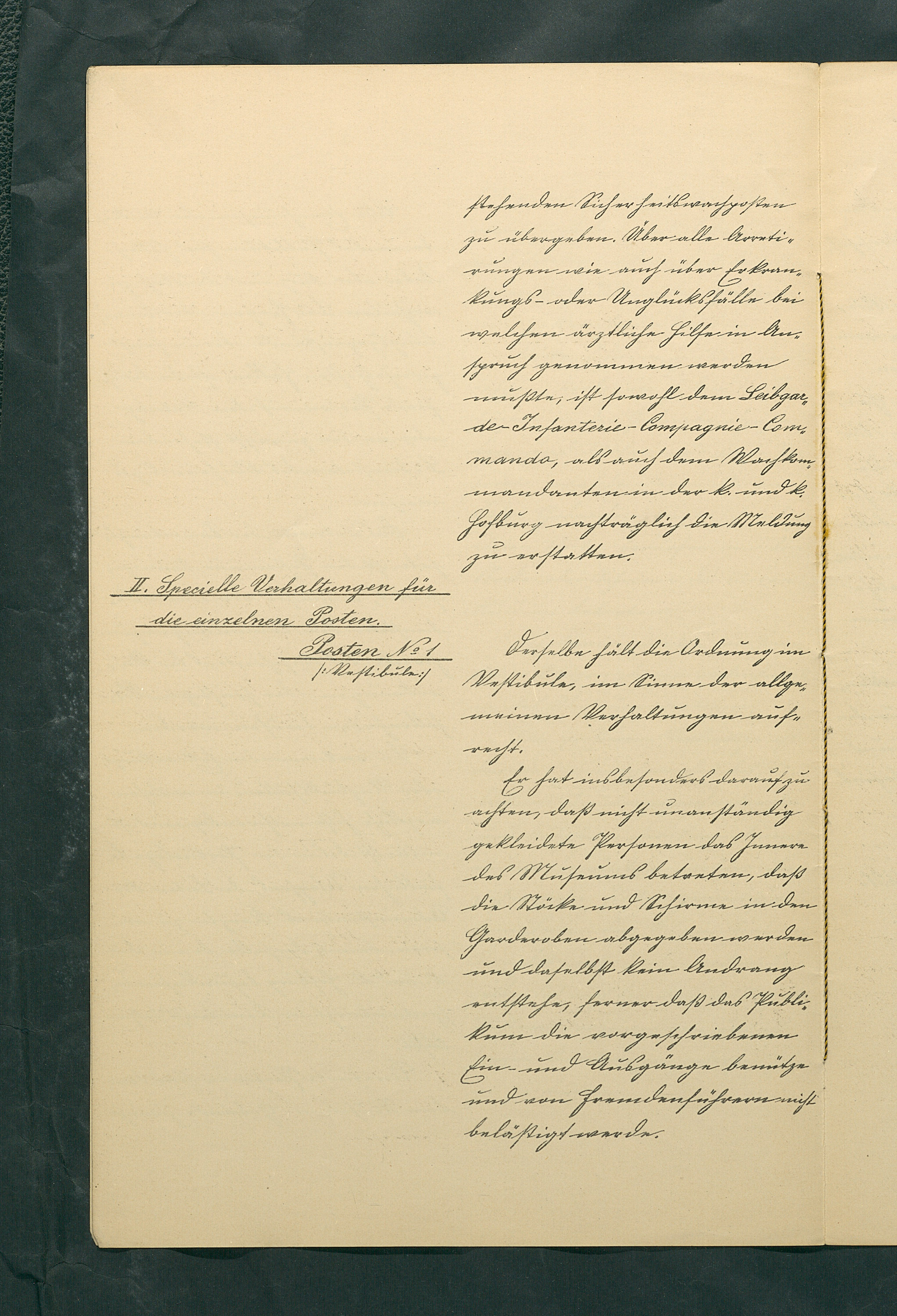 Verhaltungen für Wachposten der k. u. k. Leibgarde-Infanterie-Compagnie