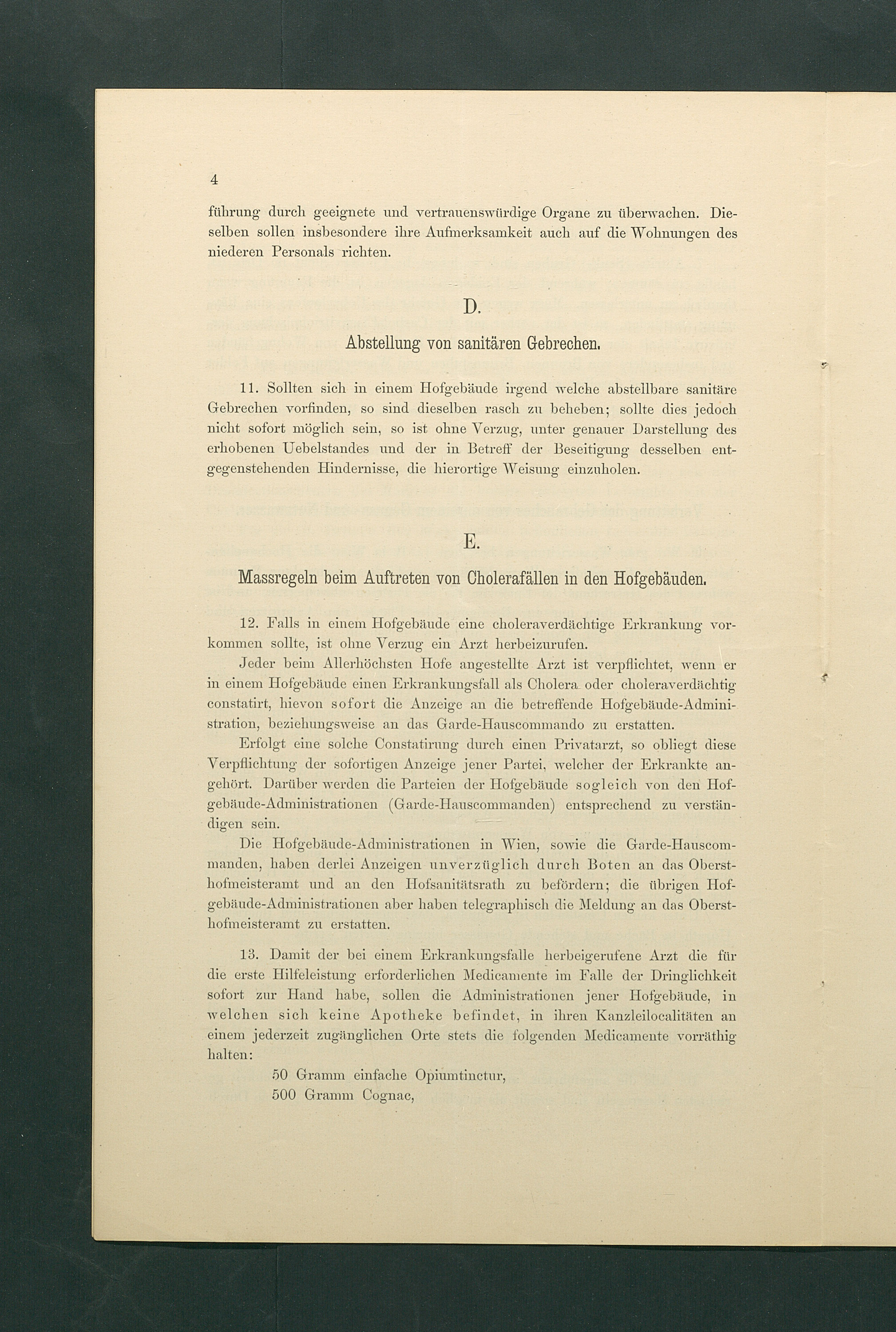 Maßregeln betreffend Cholera