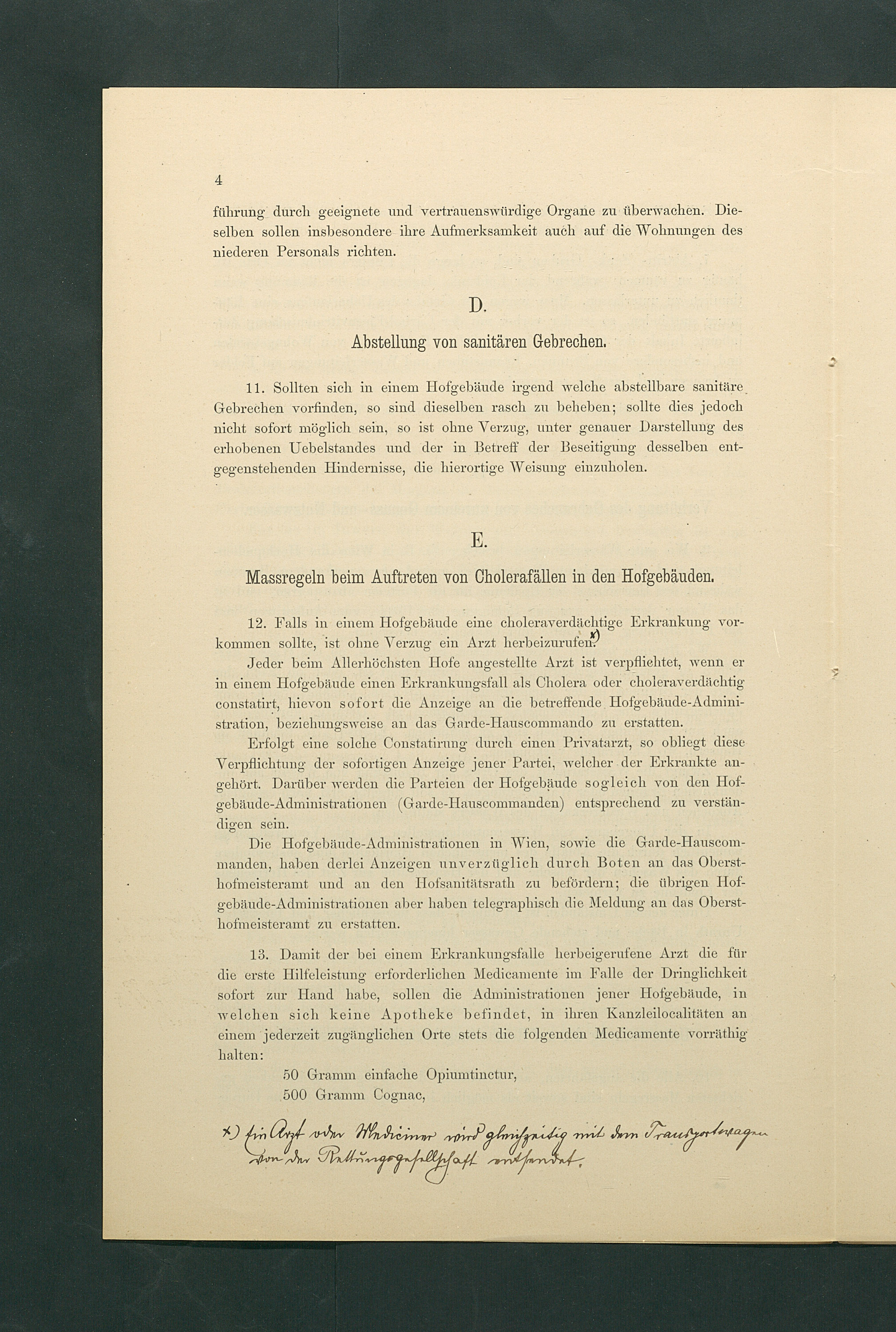 Maßregeln betreffend Cholera