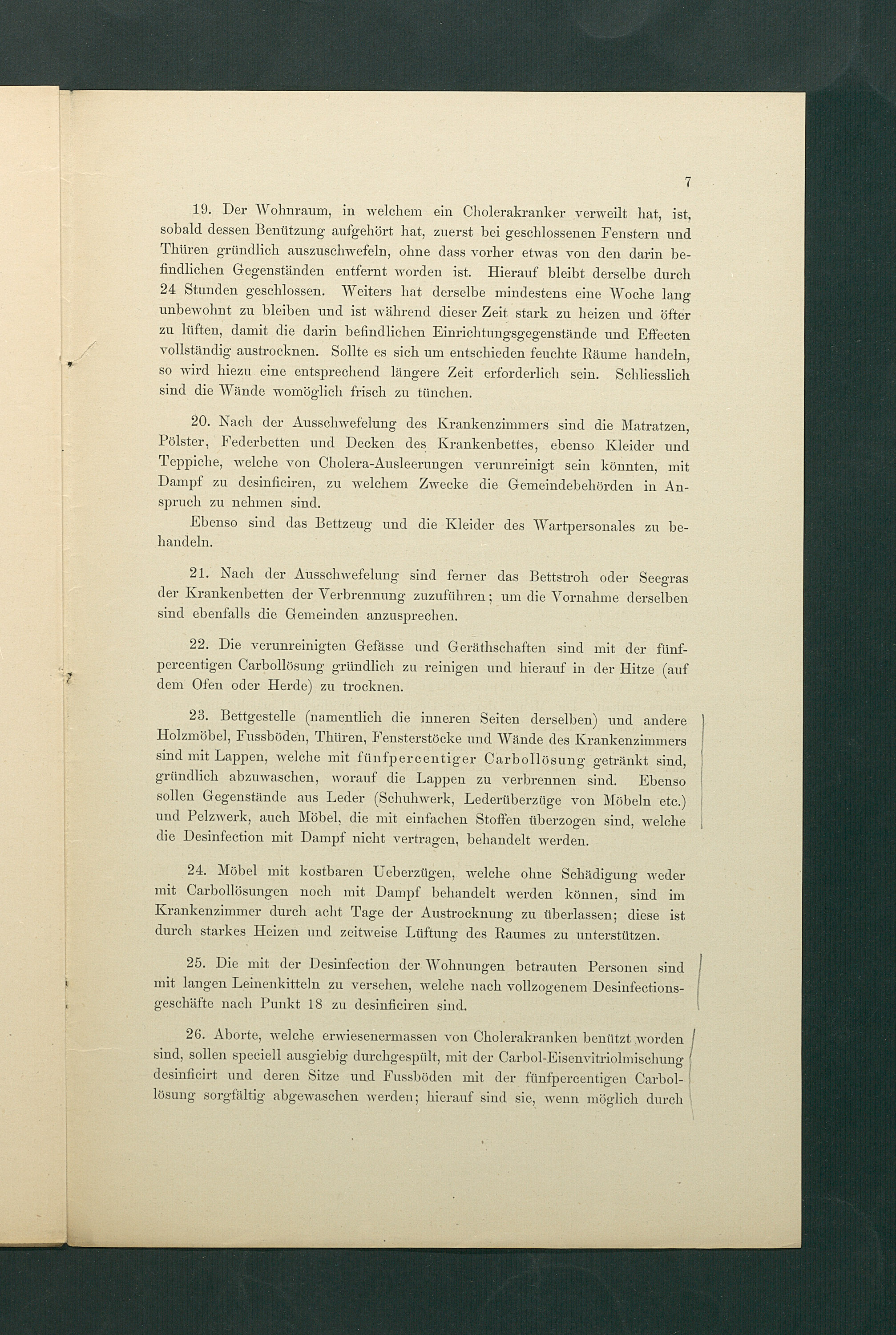 Maßregeln betreffend Cholera