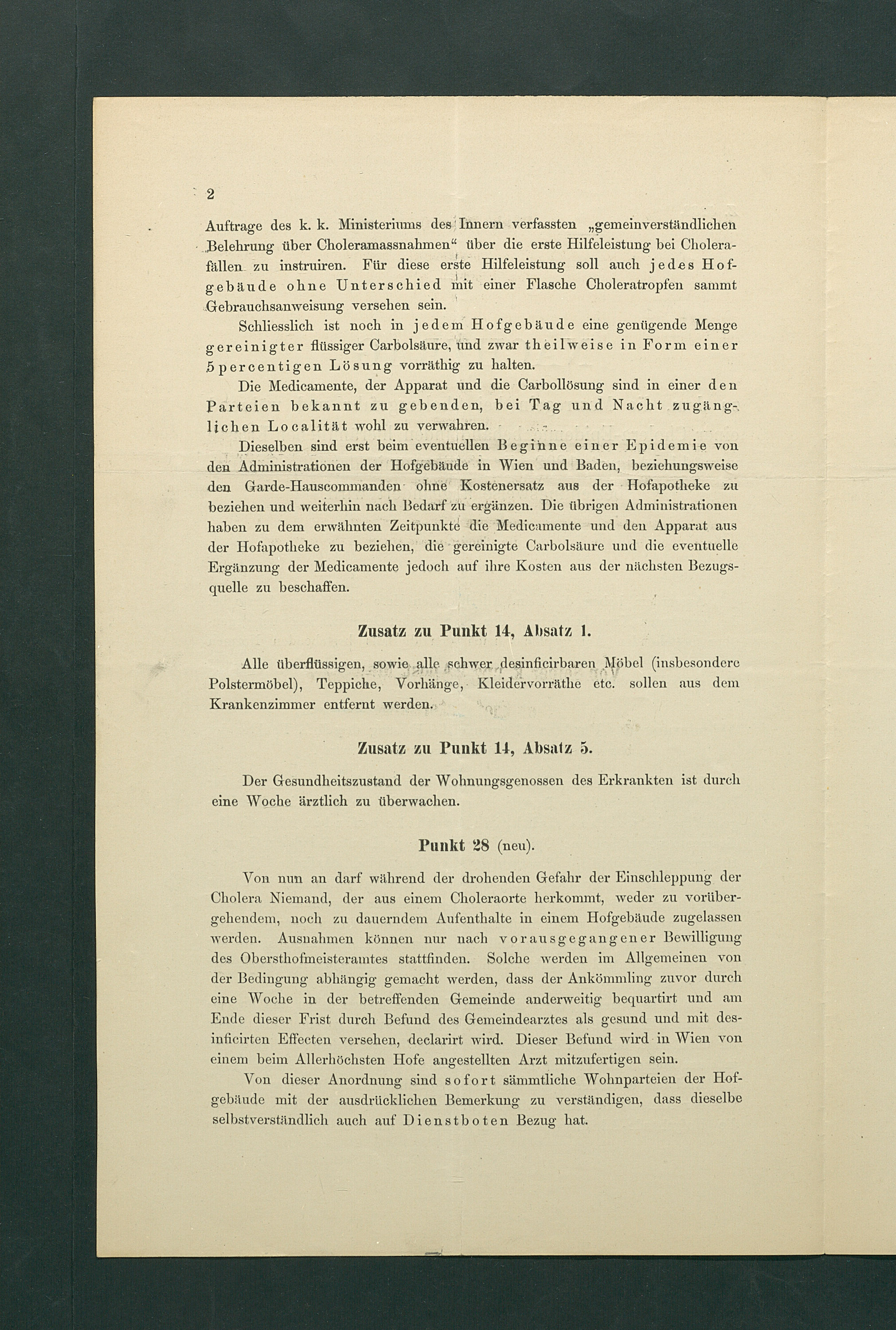 Maßregeln betreffend Cholera