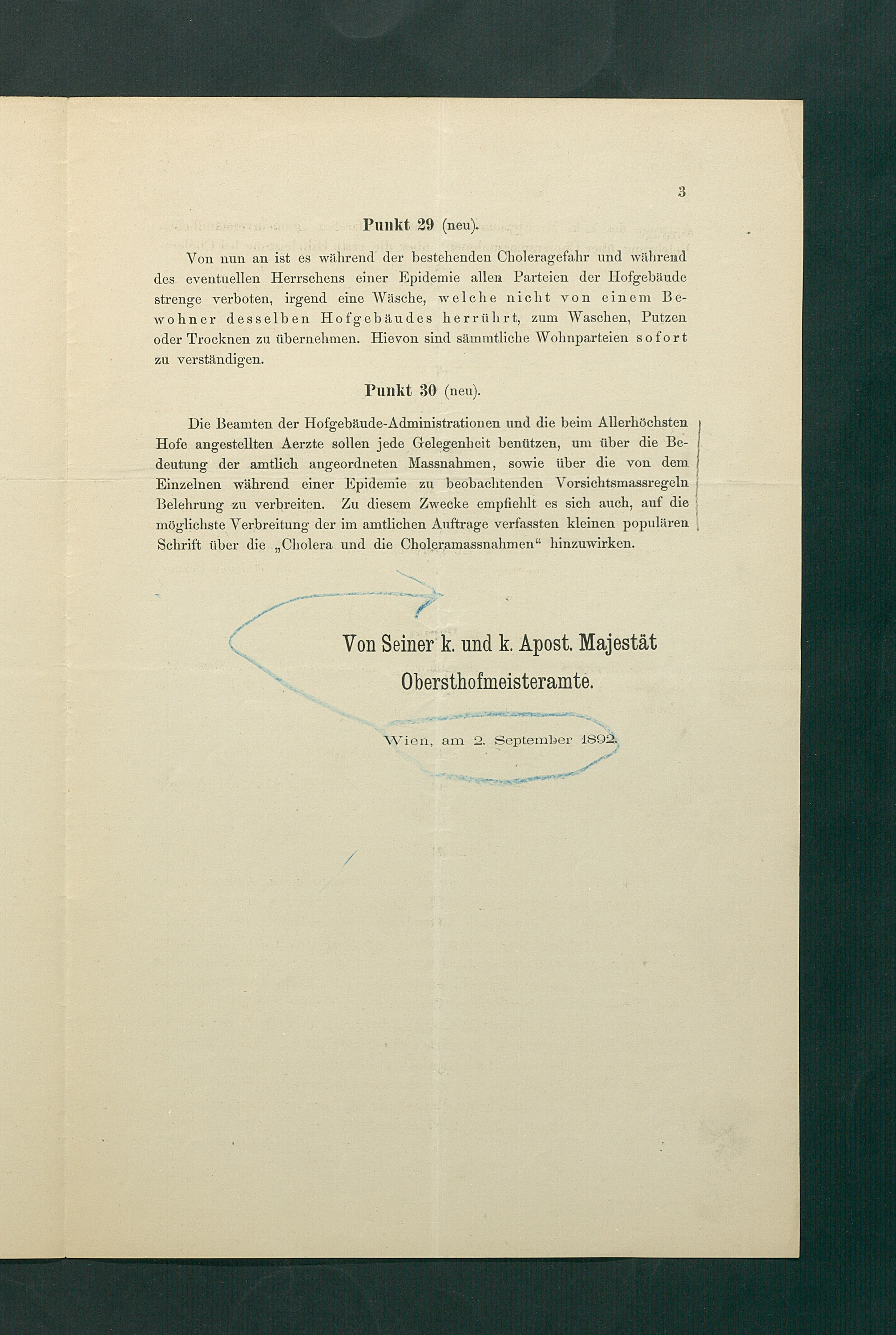 Maßregeln betreffend Cholera