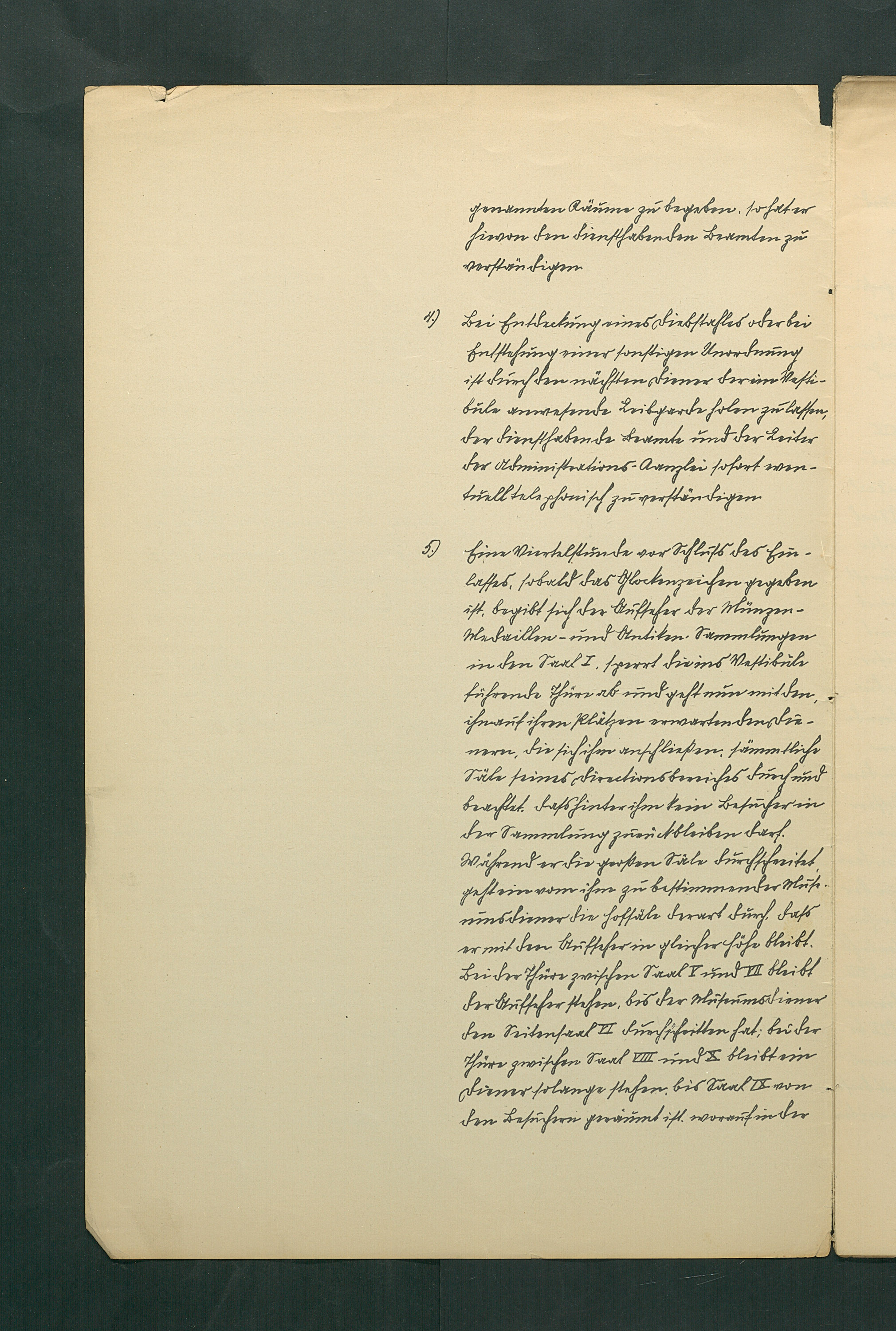 handschriftliche Dienstordnung für Museumsaufseher
