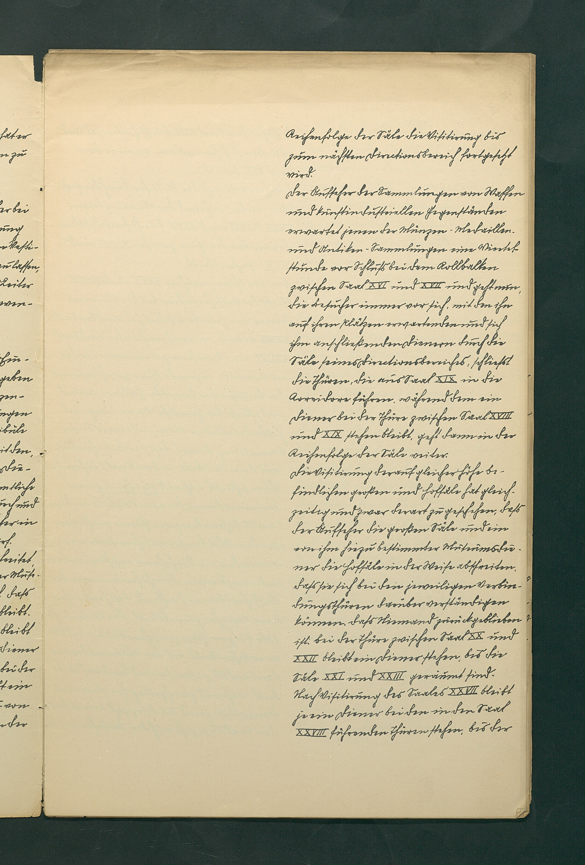 handschriftliche Dienstordnung für Museumsaufseher