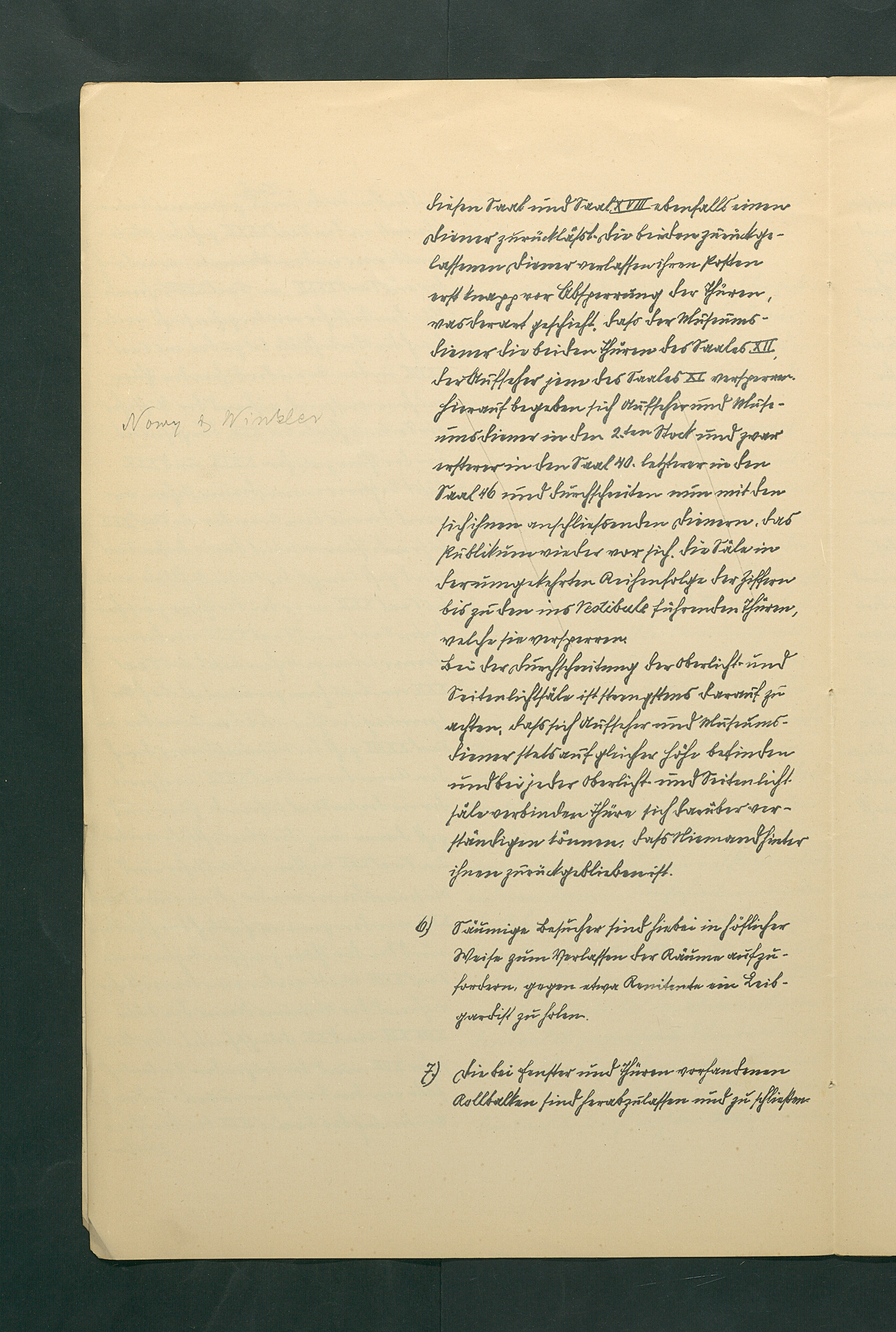 handschriftliche Dienstordnung für Museumsaufseher