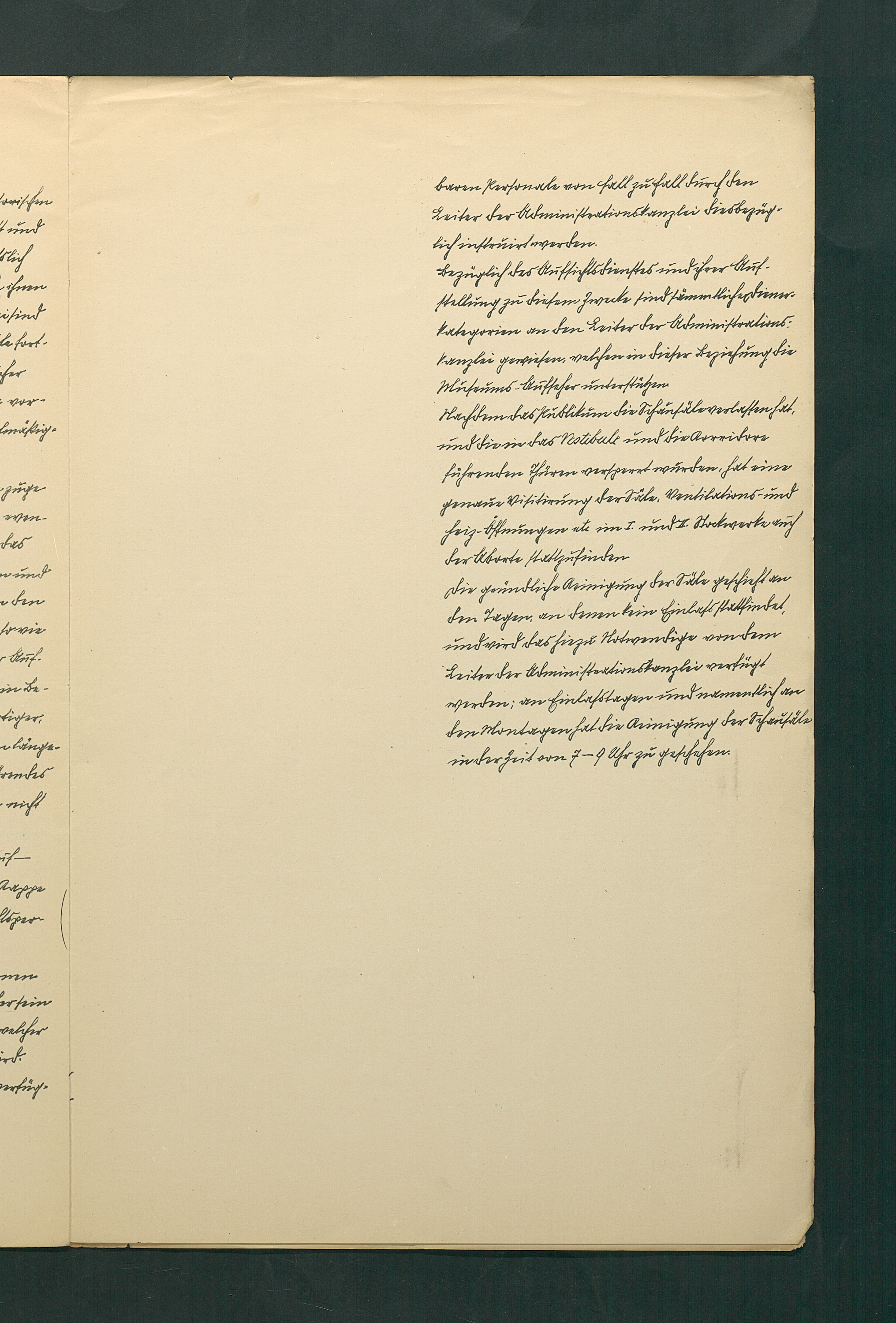handschriftliche Dienstordnung für Museumsaufseher