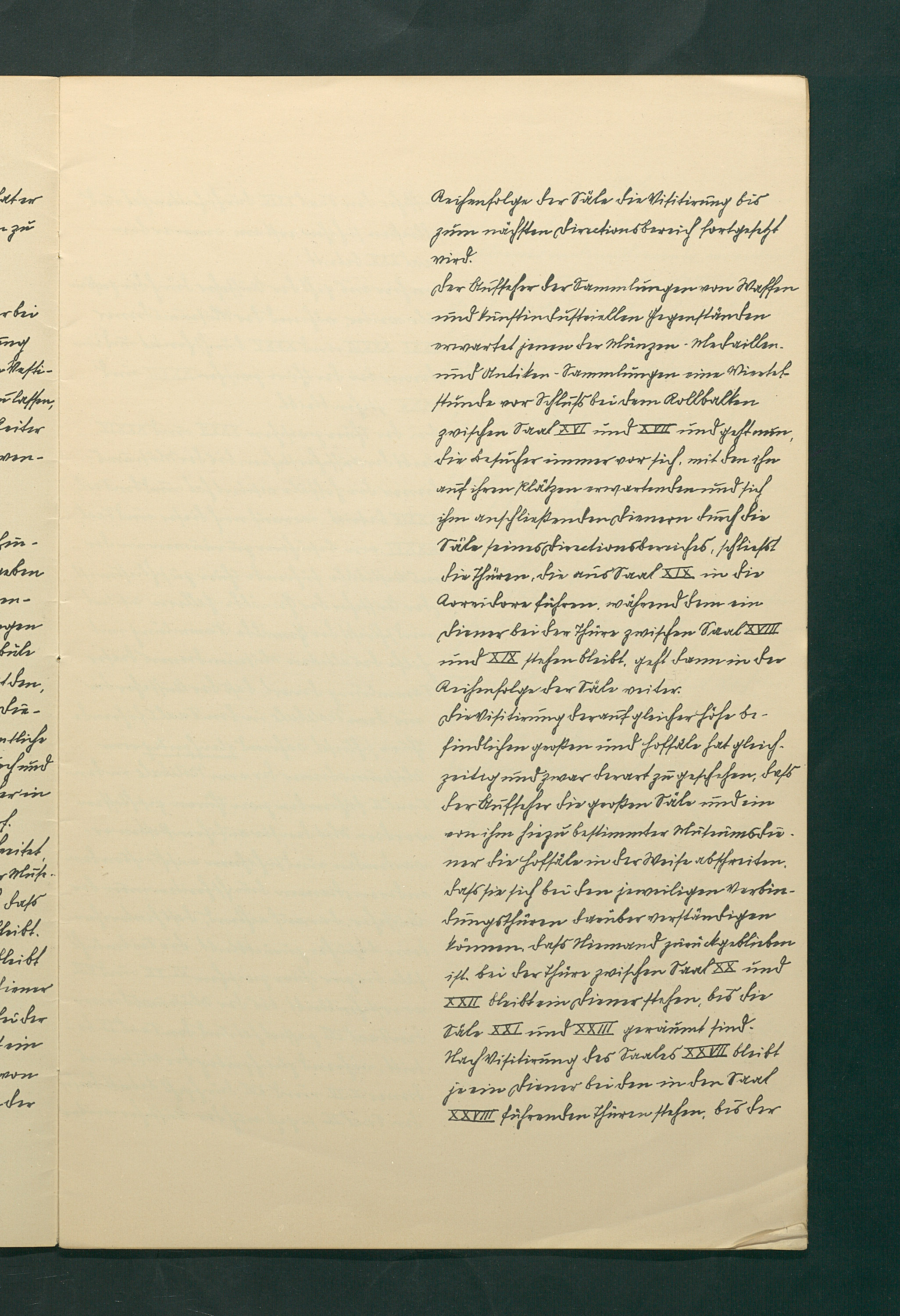 handschriftliche Dienstordnung für Museumsaufseher