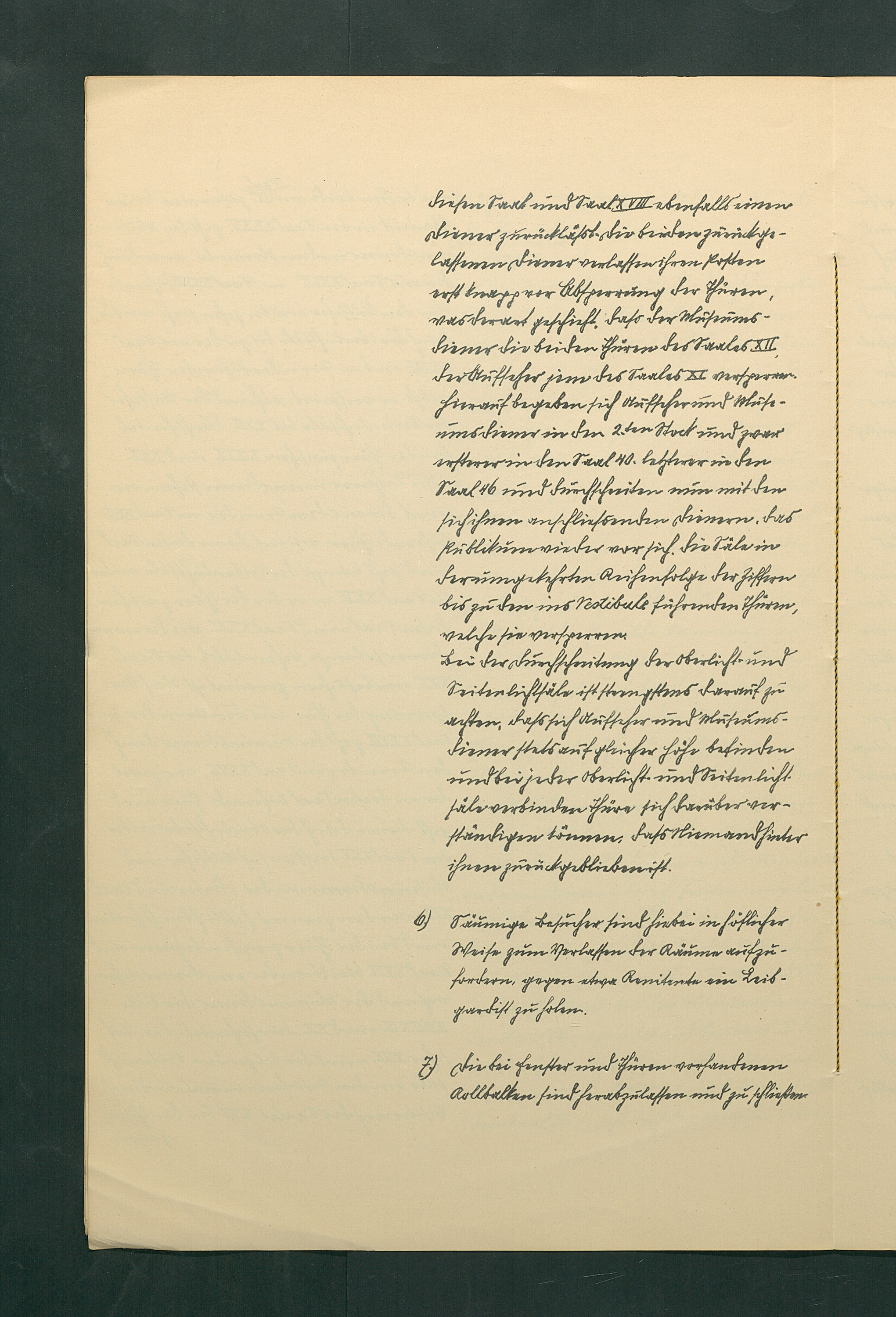 handschriftliche Dienstordnung für Museumsaufseher