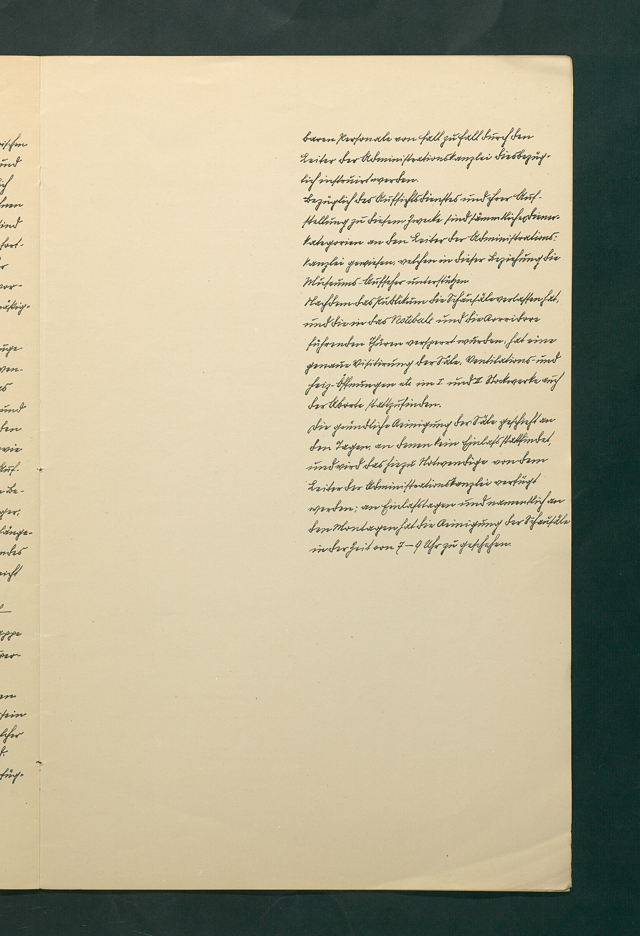 handschriftliche Dienstordnung für Museumsaufseher