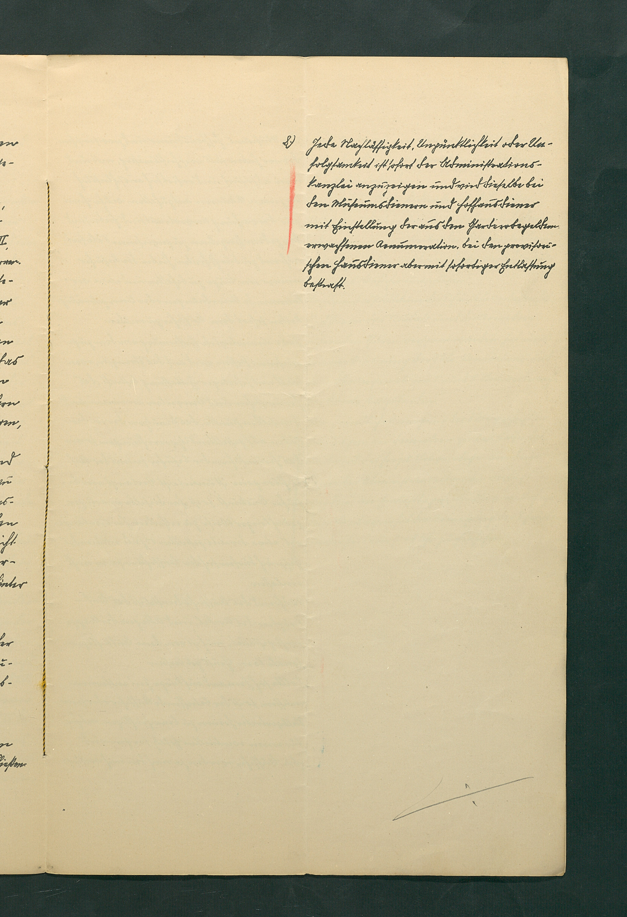 handschriftliche Dienstordnung für Museumsaufseher