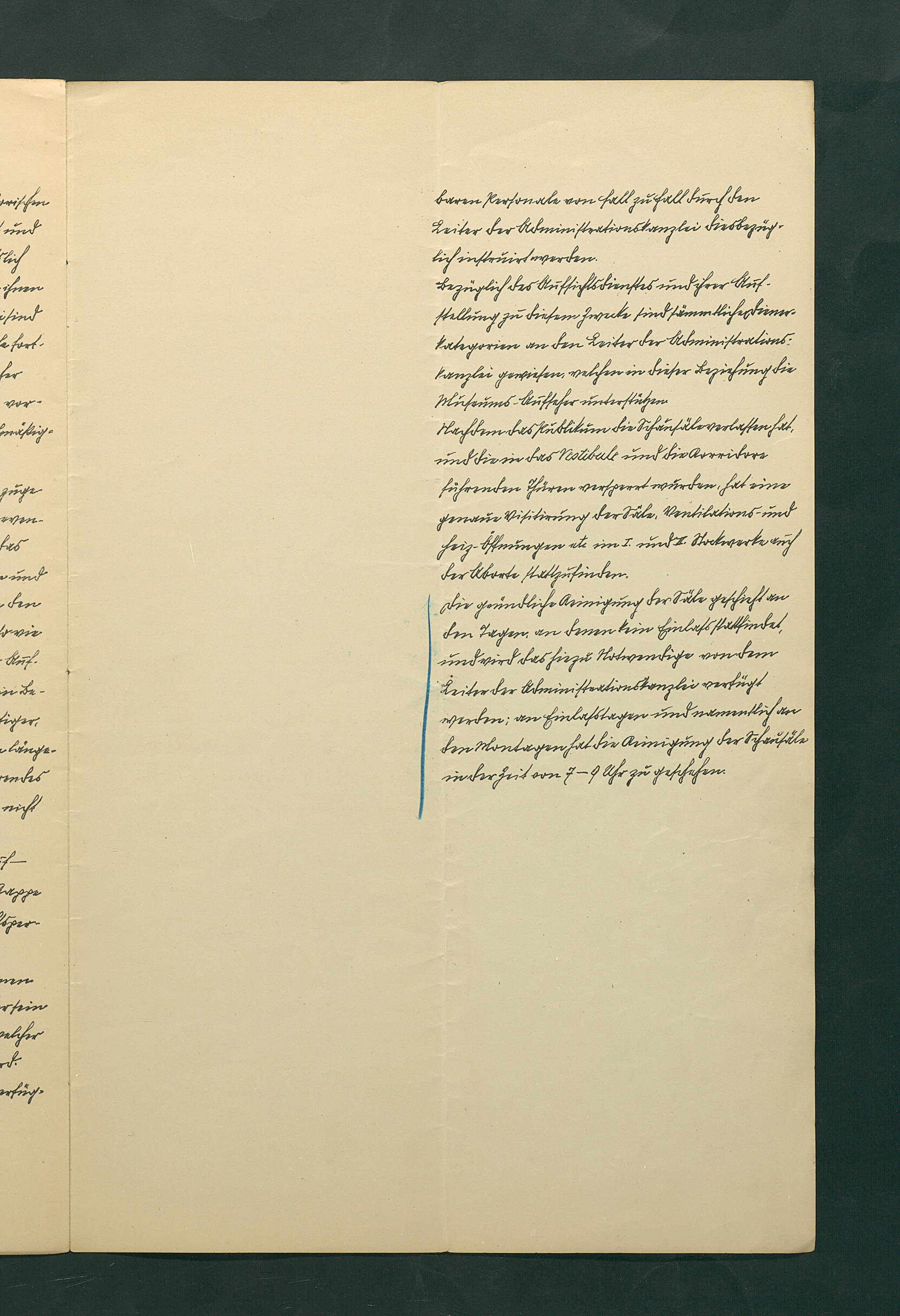 handschriftliche Dienstordnung für Museumsaufseher