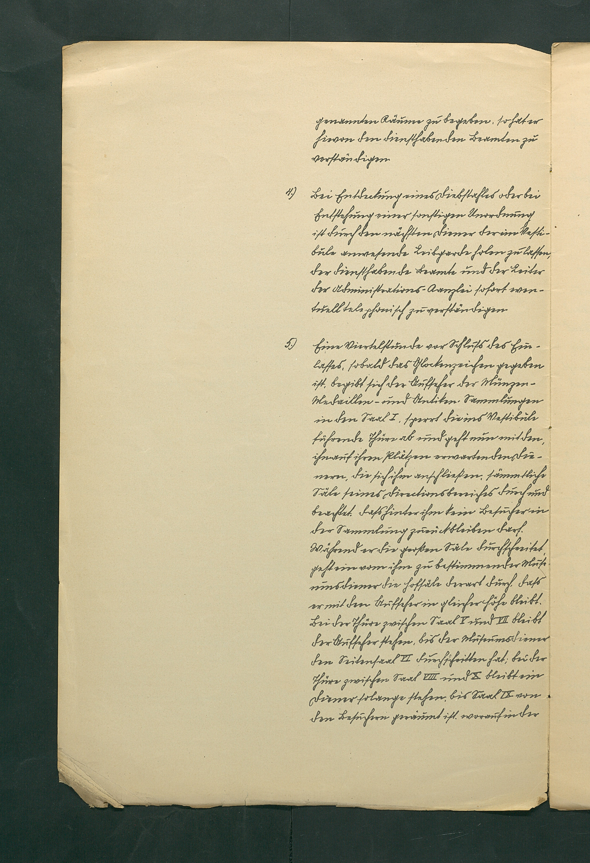 handschriftliche Dienstordnung für Museumsaufseher
