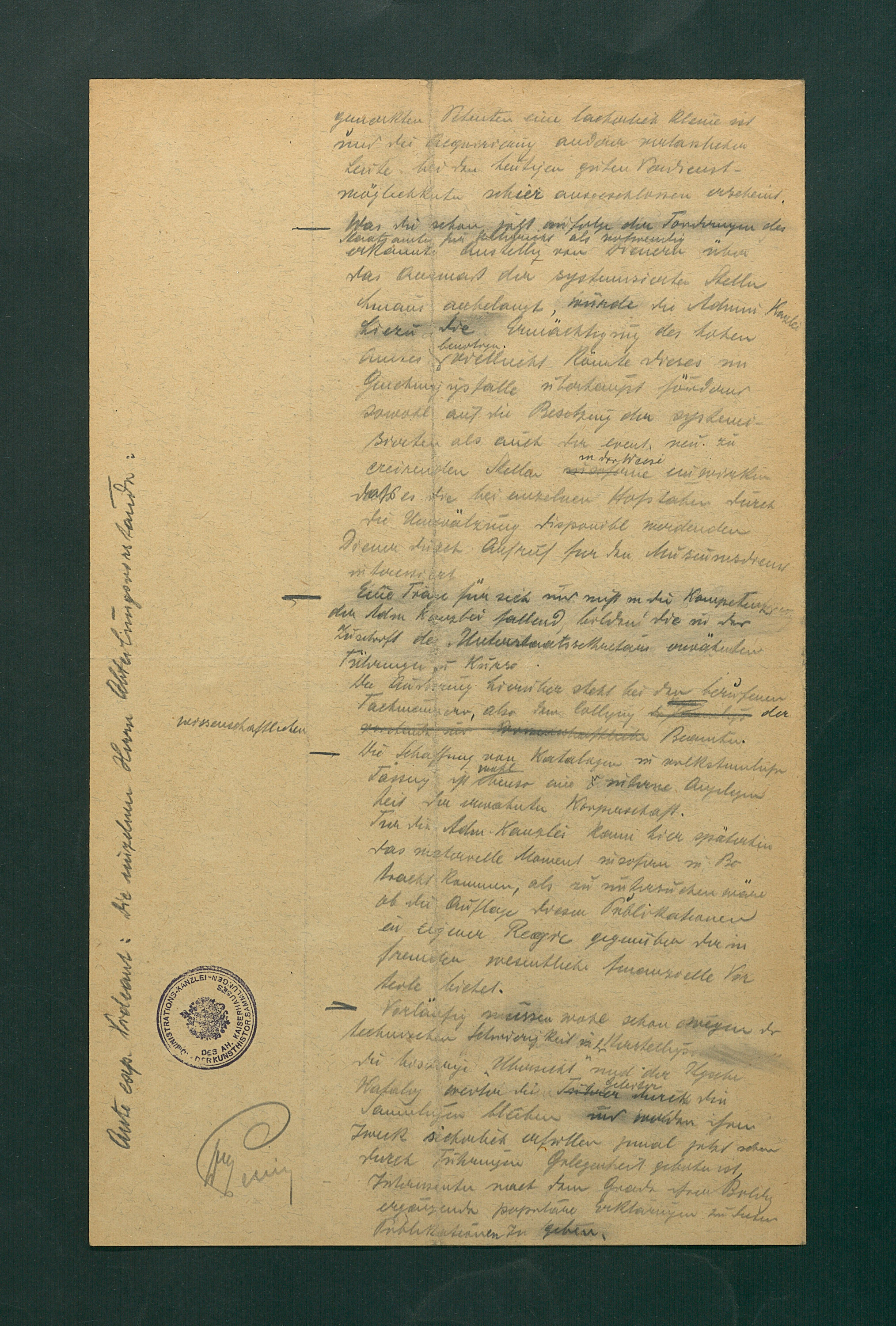 Besuchsordnung des Kunsthistorischen Museums für den Sommer 1919