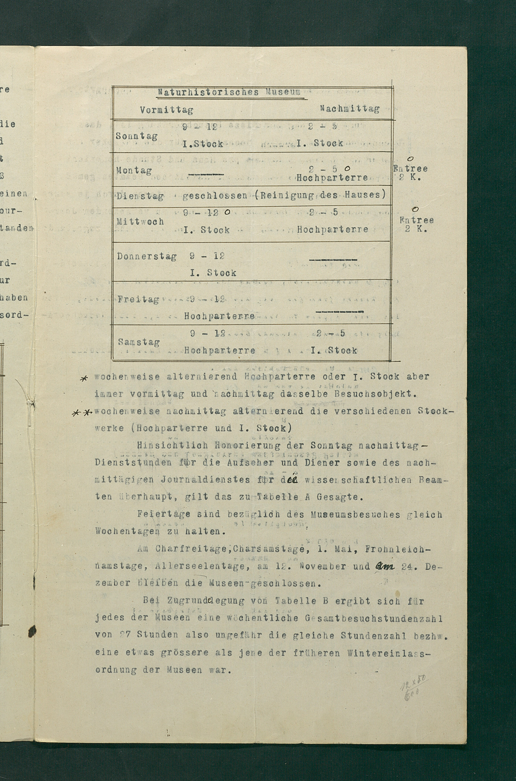 Besuchsordnung Kunsthistorisches u. Naturhistorisches Museum