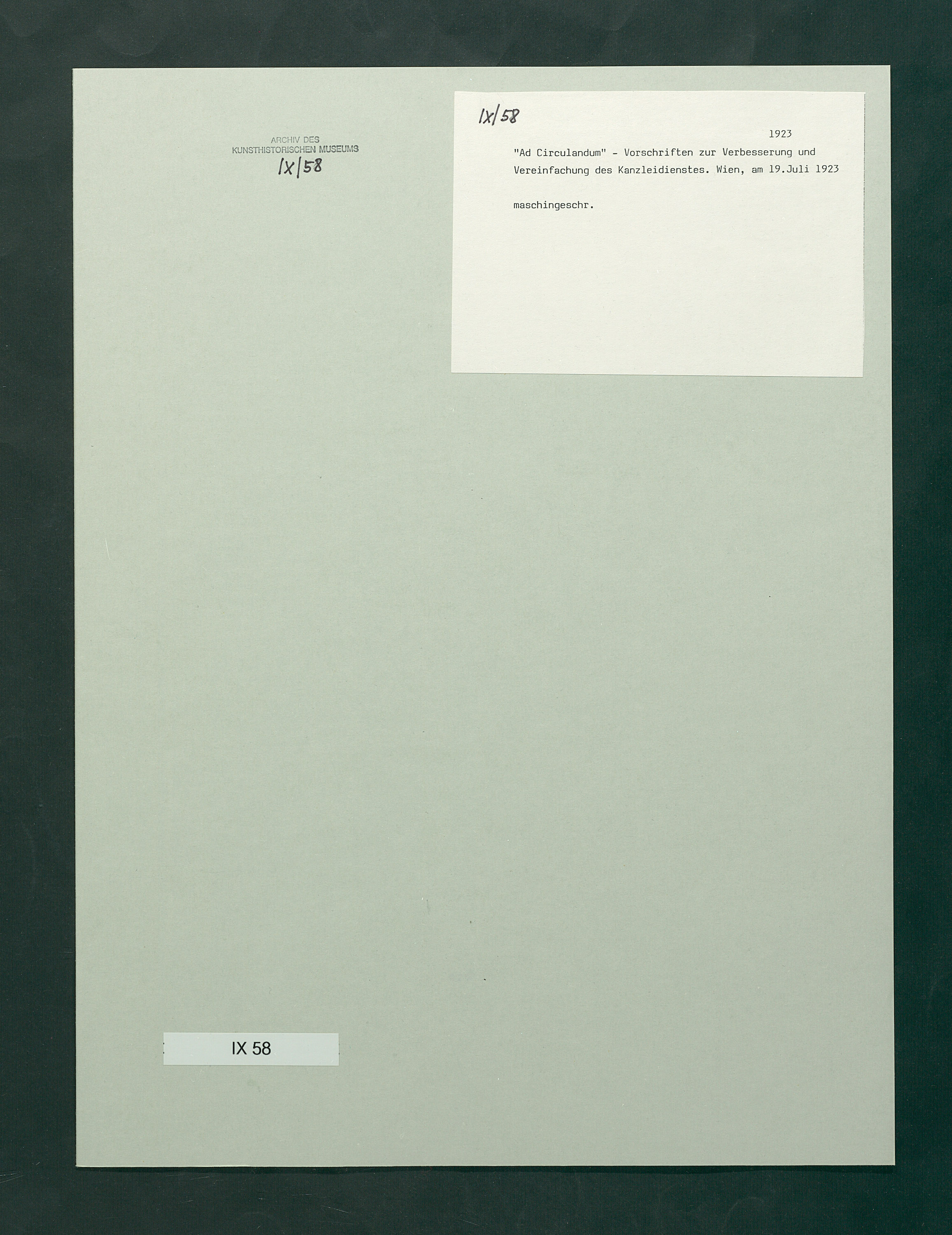 Vorschriften für den Kanzleidienst