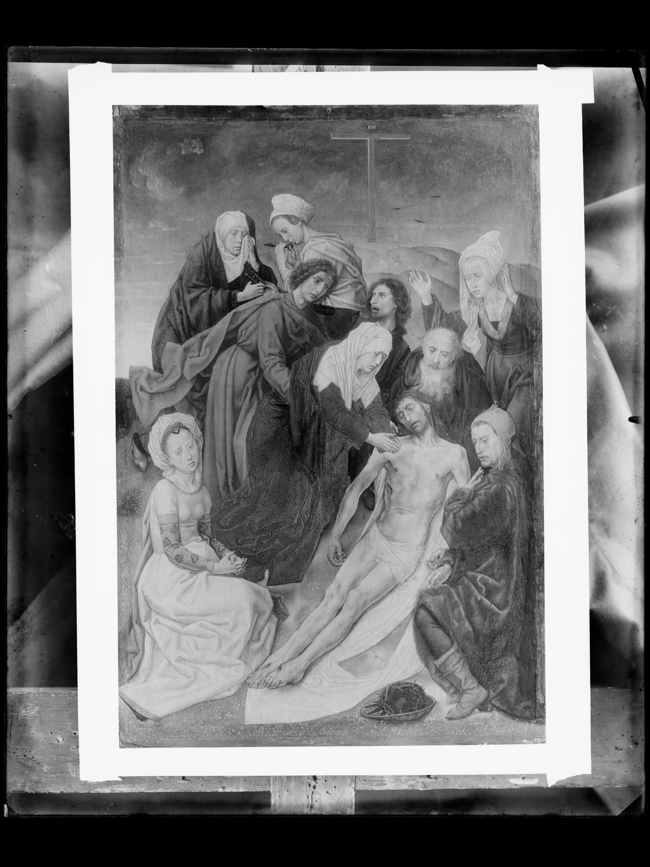 Diptychon mit Sündenfall und Erlösung: Beweinung Christi