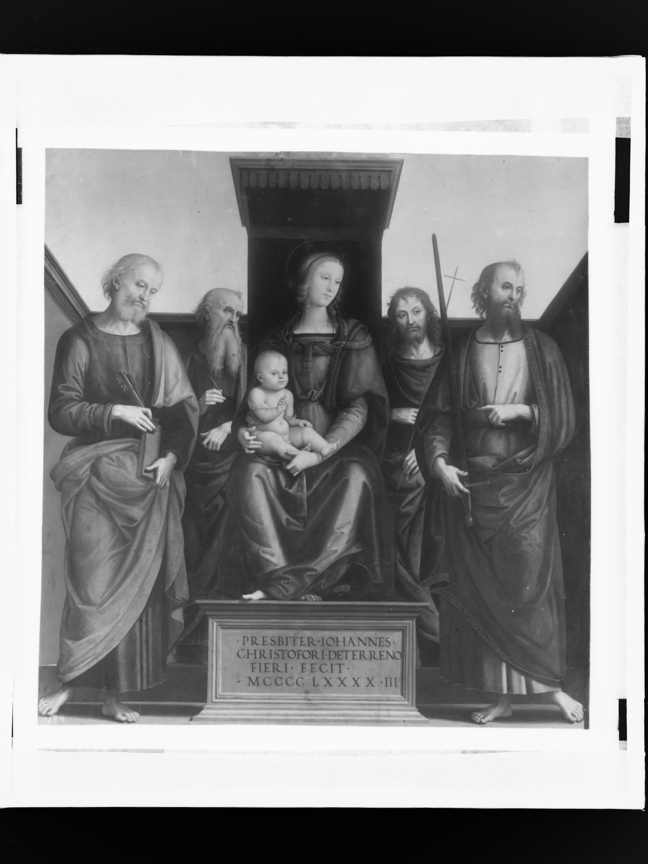 Maria mit Kind und den hll. Petrus, Johannes Evangelist (?), Johannes d. Täufer und Paulus
