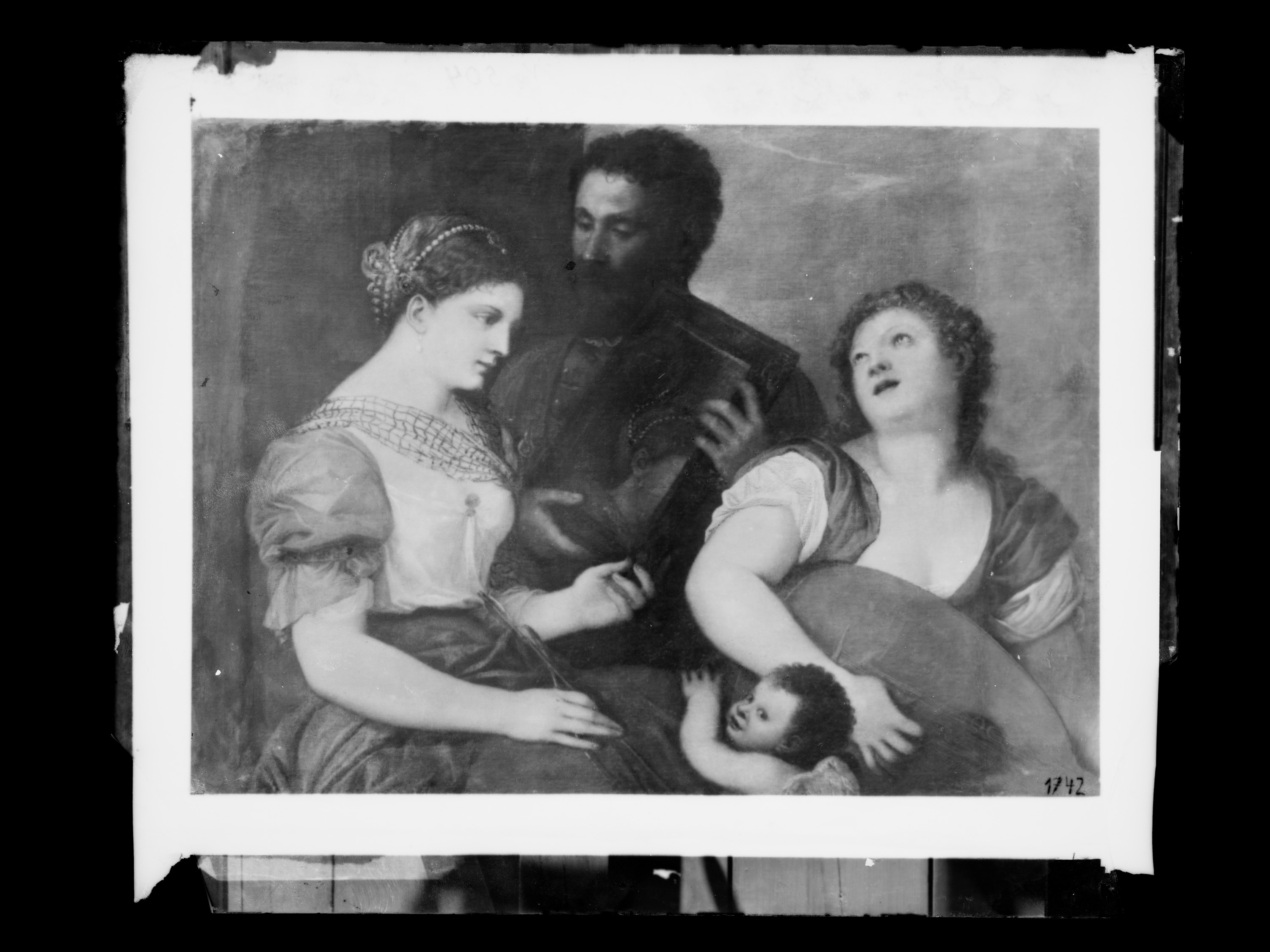 Allegorie, Variante nach Tizians sog. "Allegorie des Marchese del Vasto" auch bekannt unter sog. "Hochzeitsallegorie" (Paris; Louvre)
